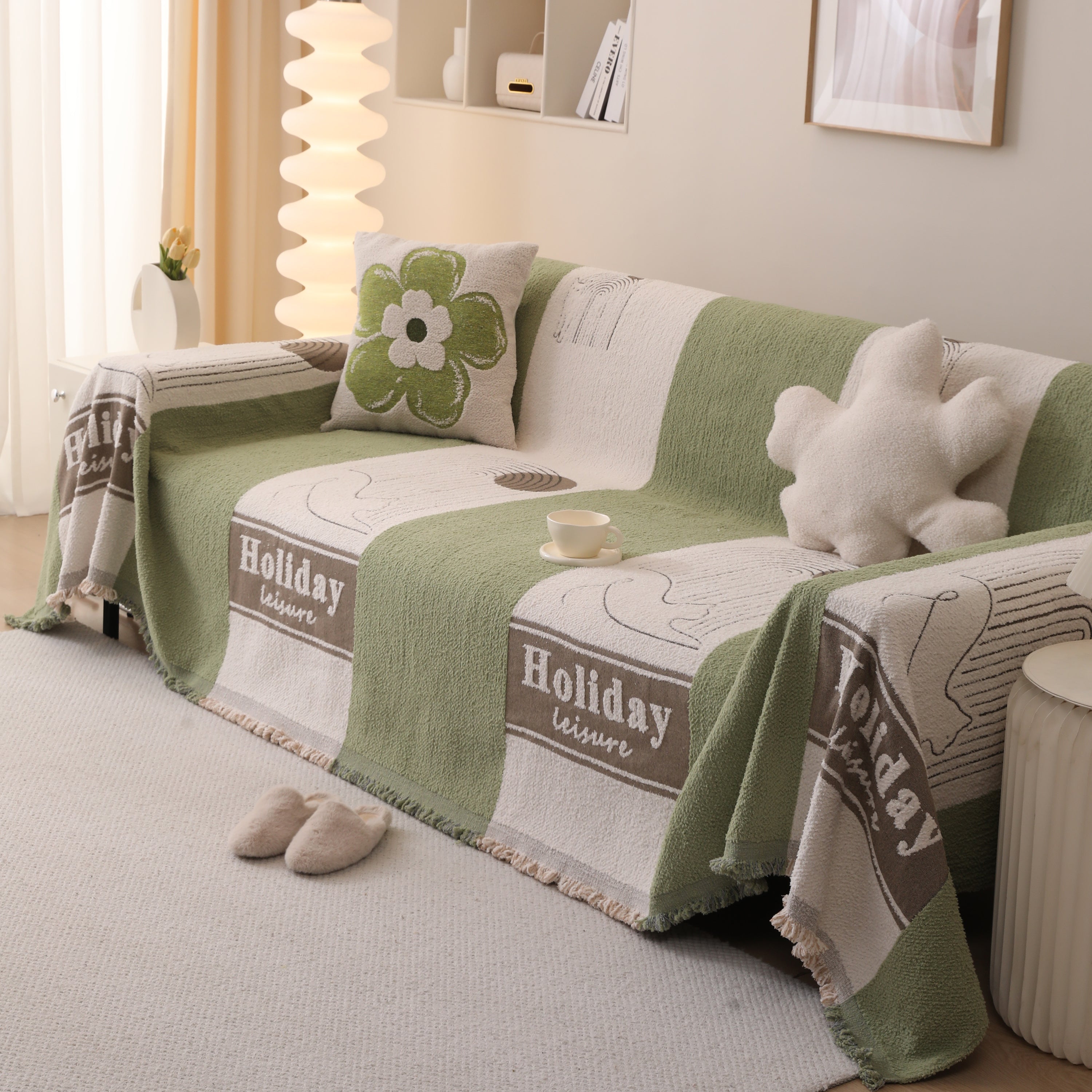 Luxury Cozy Cotton Sofa Blanket Cover Furniture Slipcovers for Most Shape Sofas