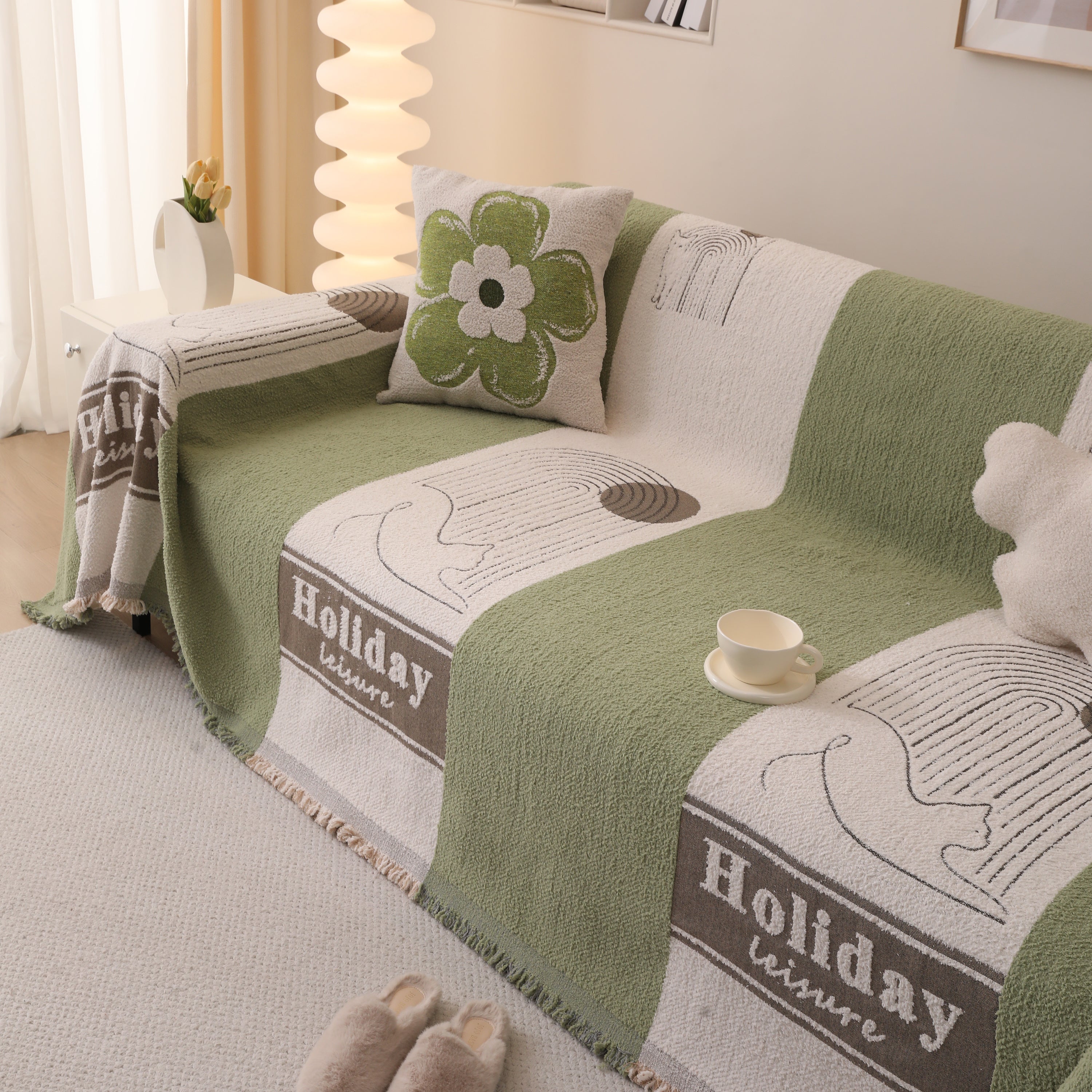 Luxury Cozy Cotton Sofa Blanket Cover Furniture Slipcovers for Most Shape Sofas