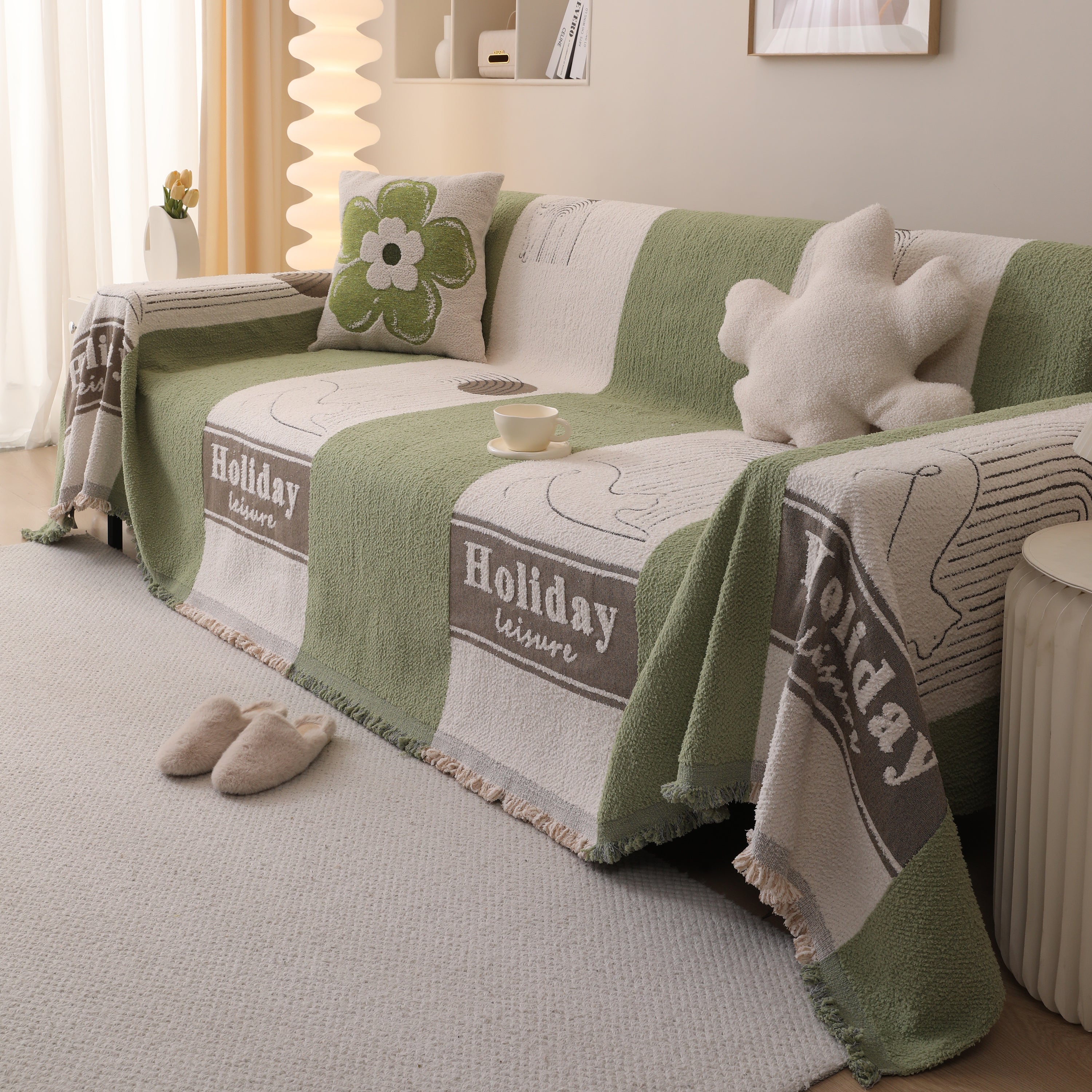 Luxury Cozy Cotton Sofa Blanket Cover Furniture Slipcovers for Most Shape Sofas