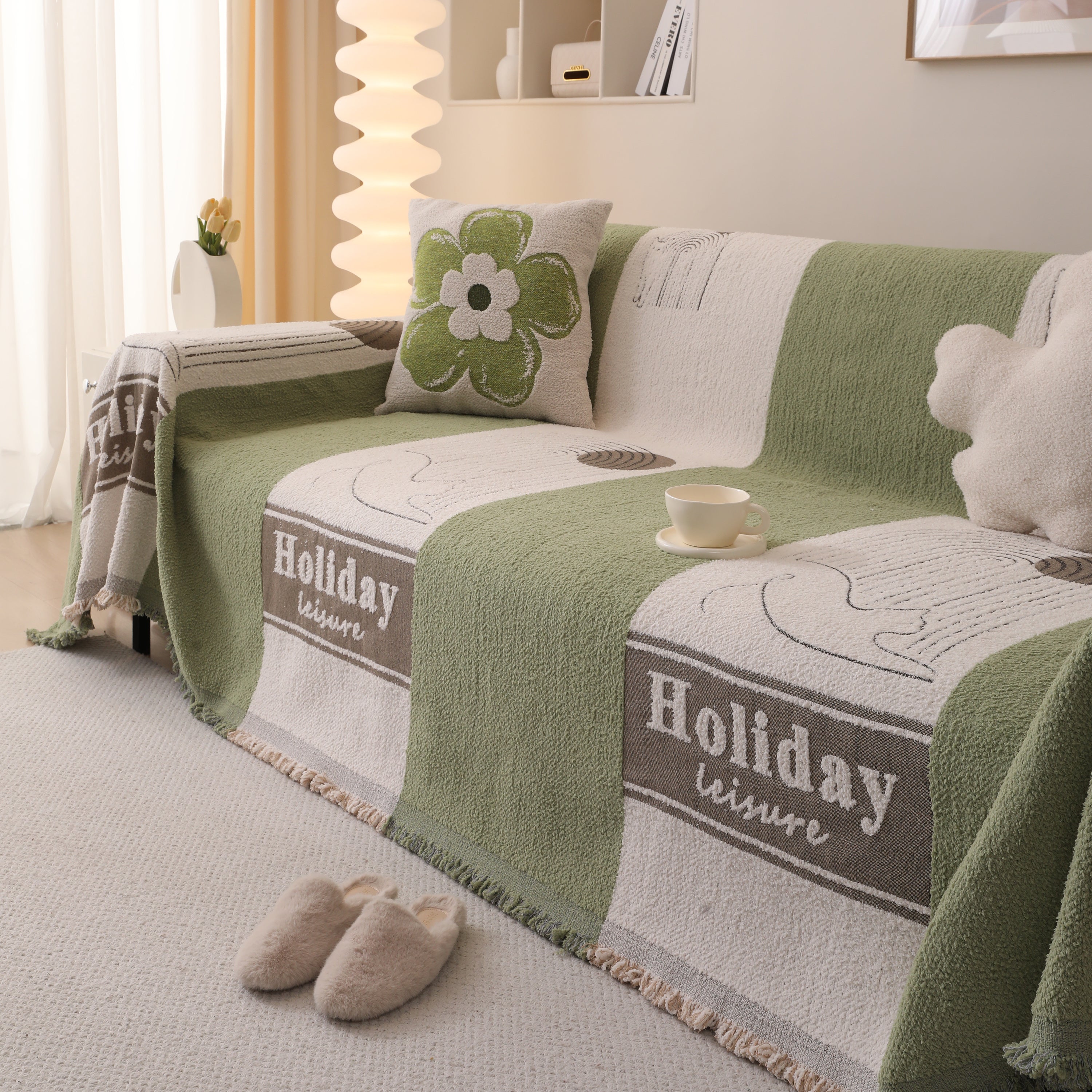 Luxury Cozy Cotton Sofa Blanket Cover Furniture Slipcovers for Most Shape Sofas
