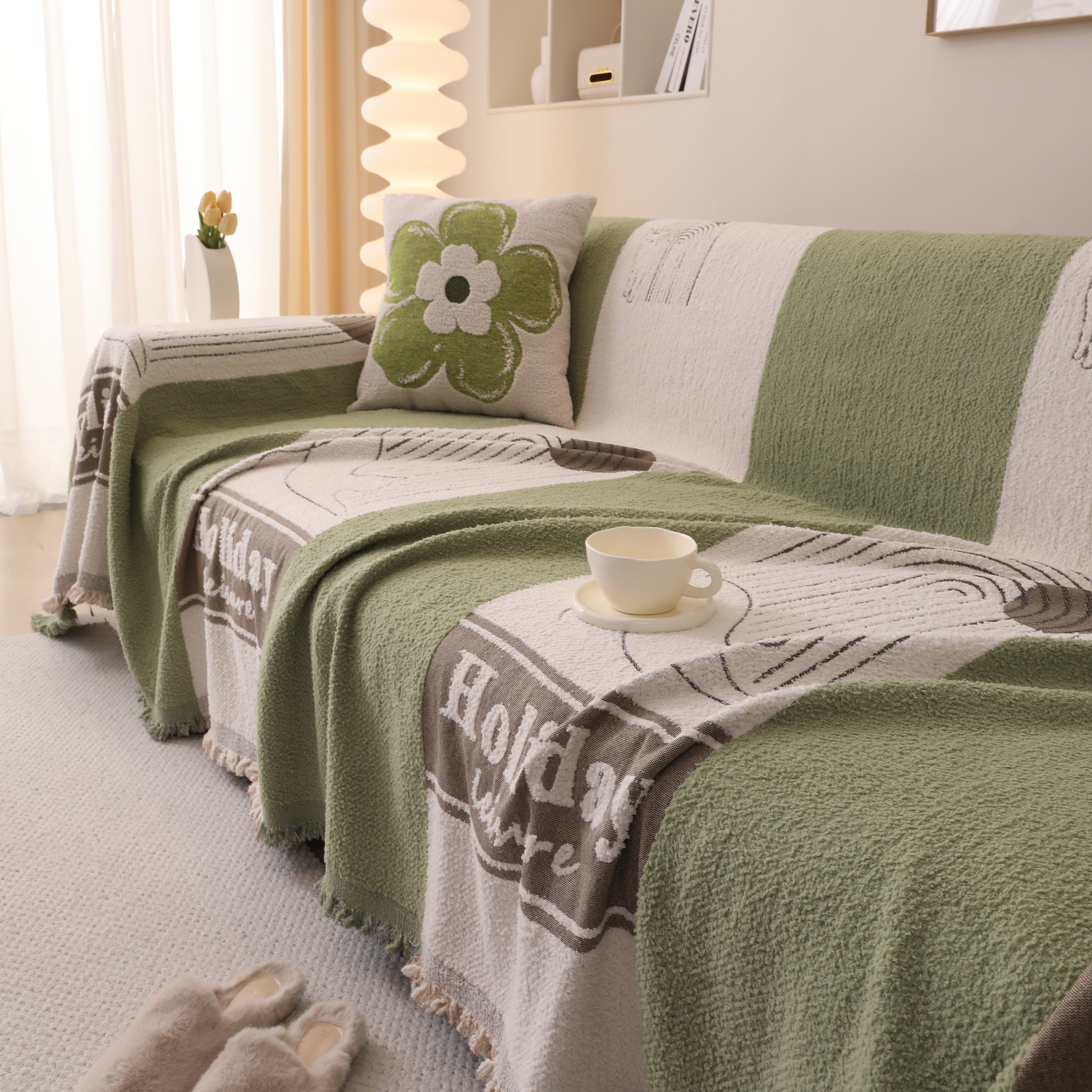 Luxury Cozy Cotton Sofa Blanket Cover Furniture Slipcovers for Most Shape Sofas