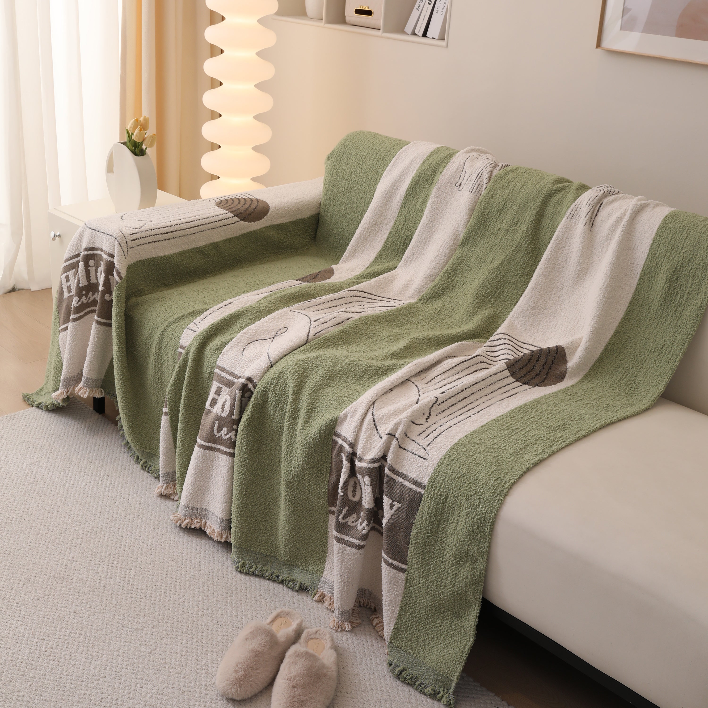 Luxury Cozy Cotton Sofa Blanket Cover Furniture Slipcovers for Most Shape Sofas