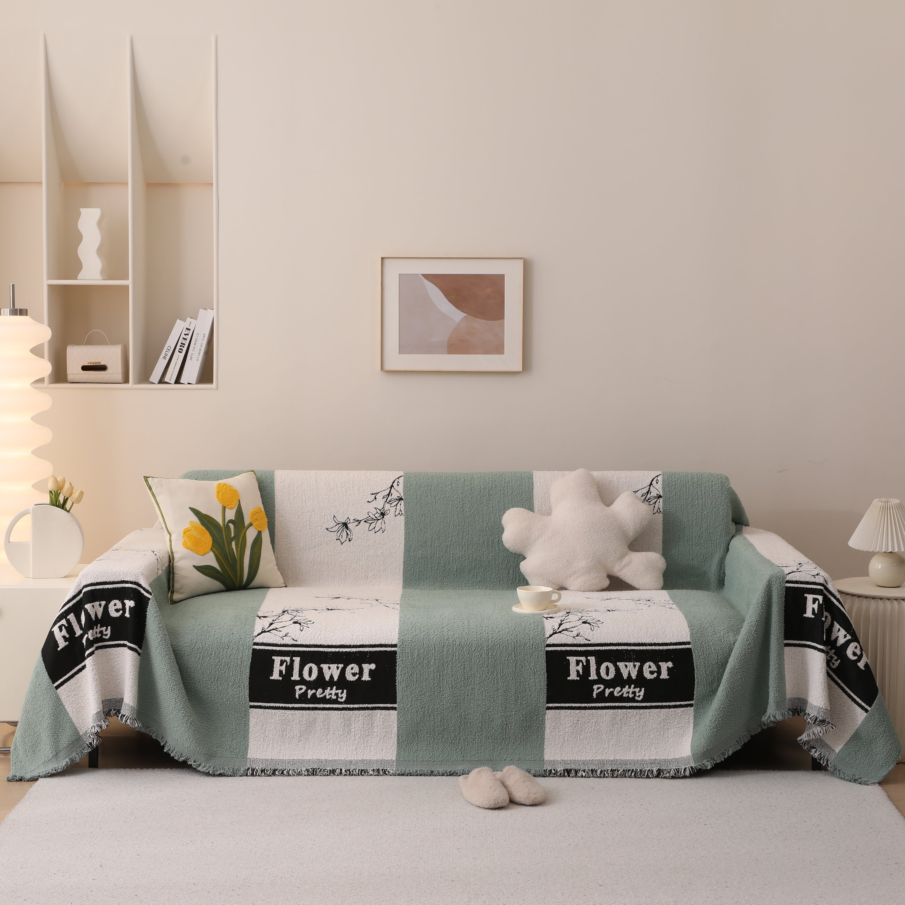 Luxury Cozy Cotton Sofa Blanket Cover Furniture Slipcovers for Most Shape Sofas
