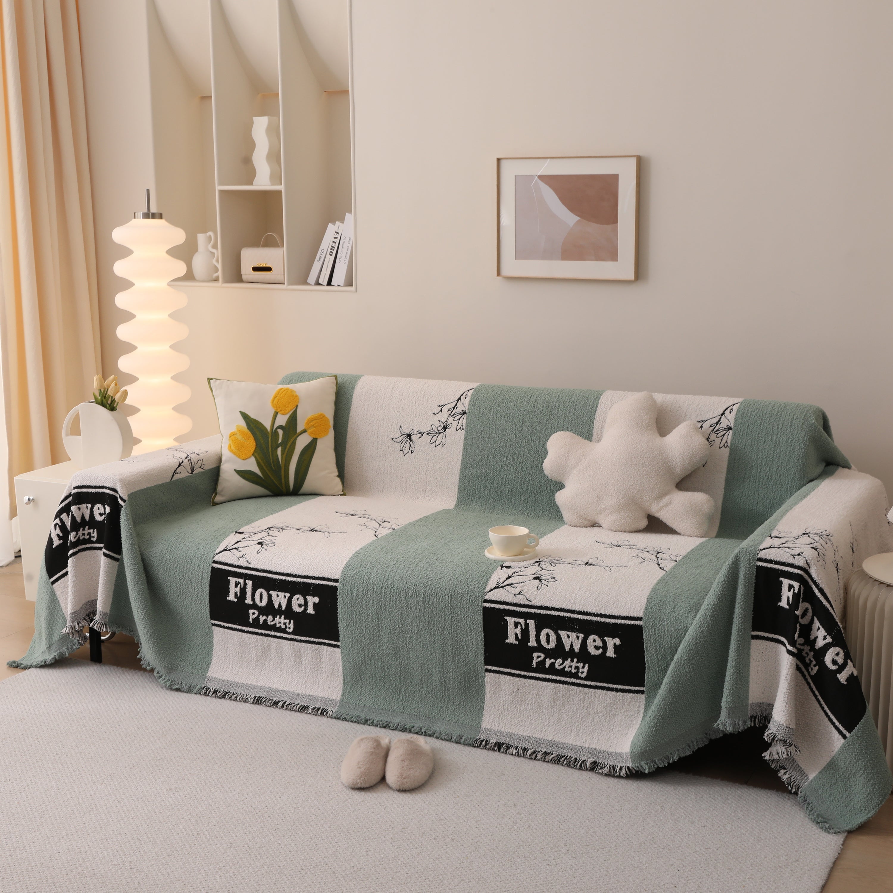 Luxury Cozy Cotton Sofa Blanket Cover Furniture Slipcovers for Most Shape Sofas
