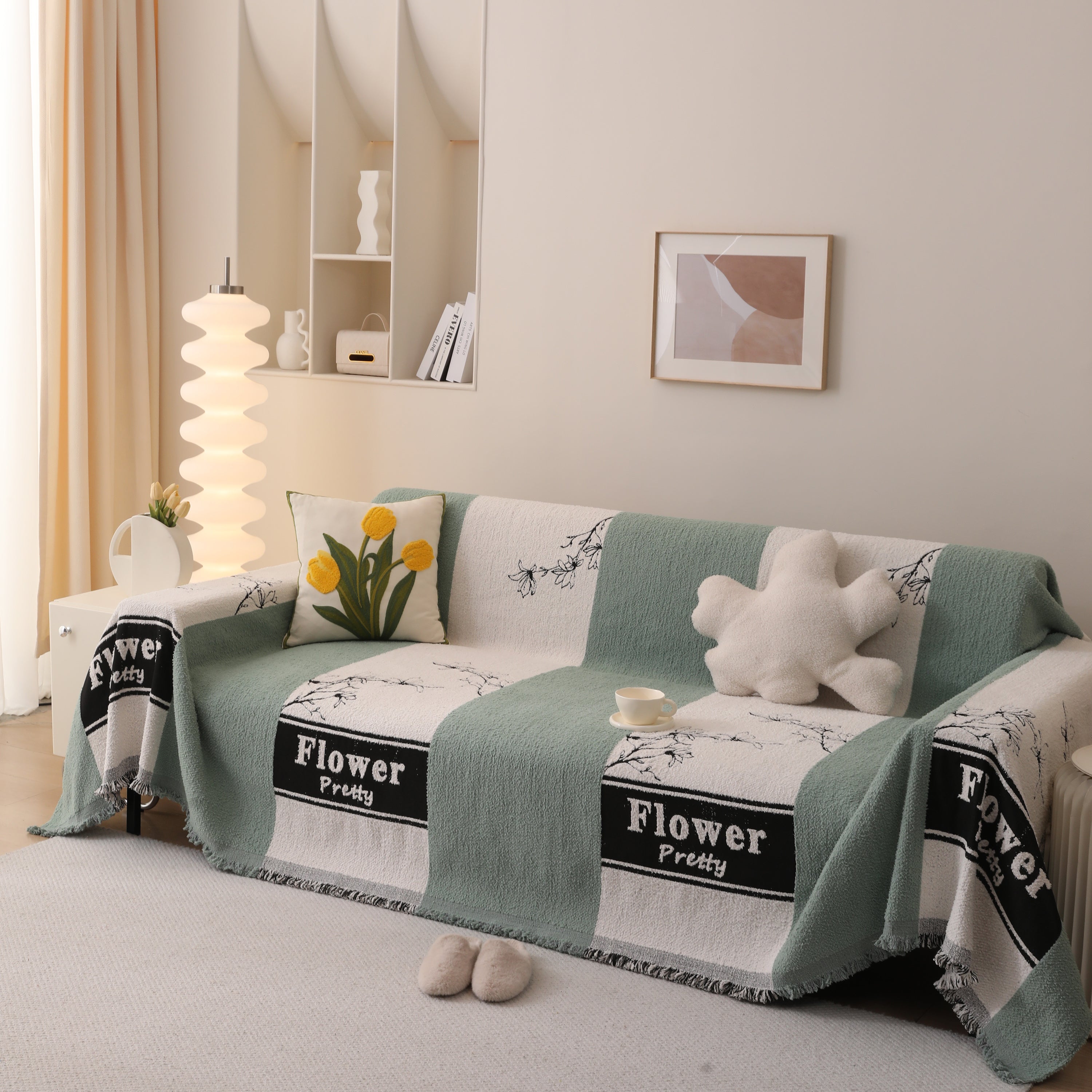 Luxury Cozy Cotton Sofa Blanket Cover Furniture Slipcovers for Most Shape Sofas