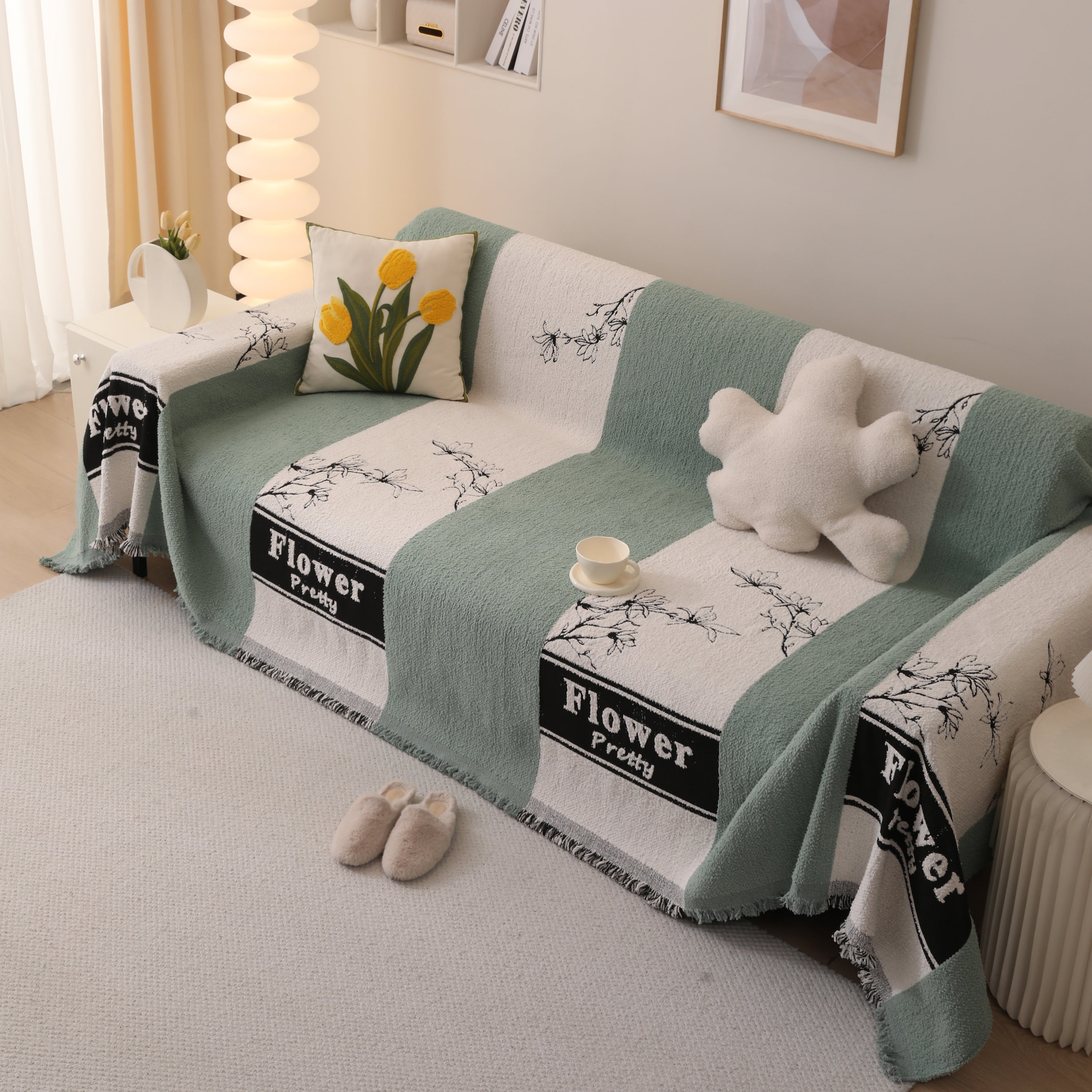Luxury Cozy Cotton Sofa Blanket Cover Furniture Slipcovers for Most Shape Sofas