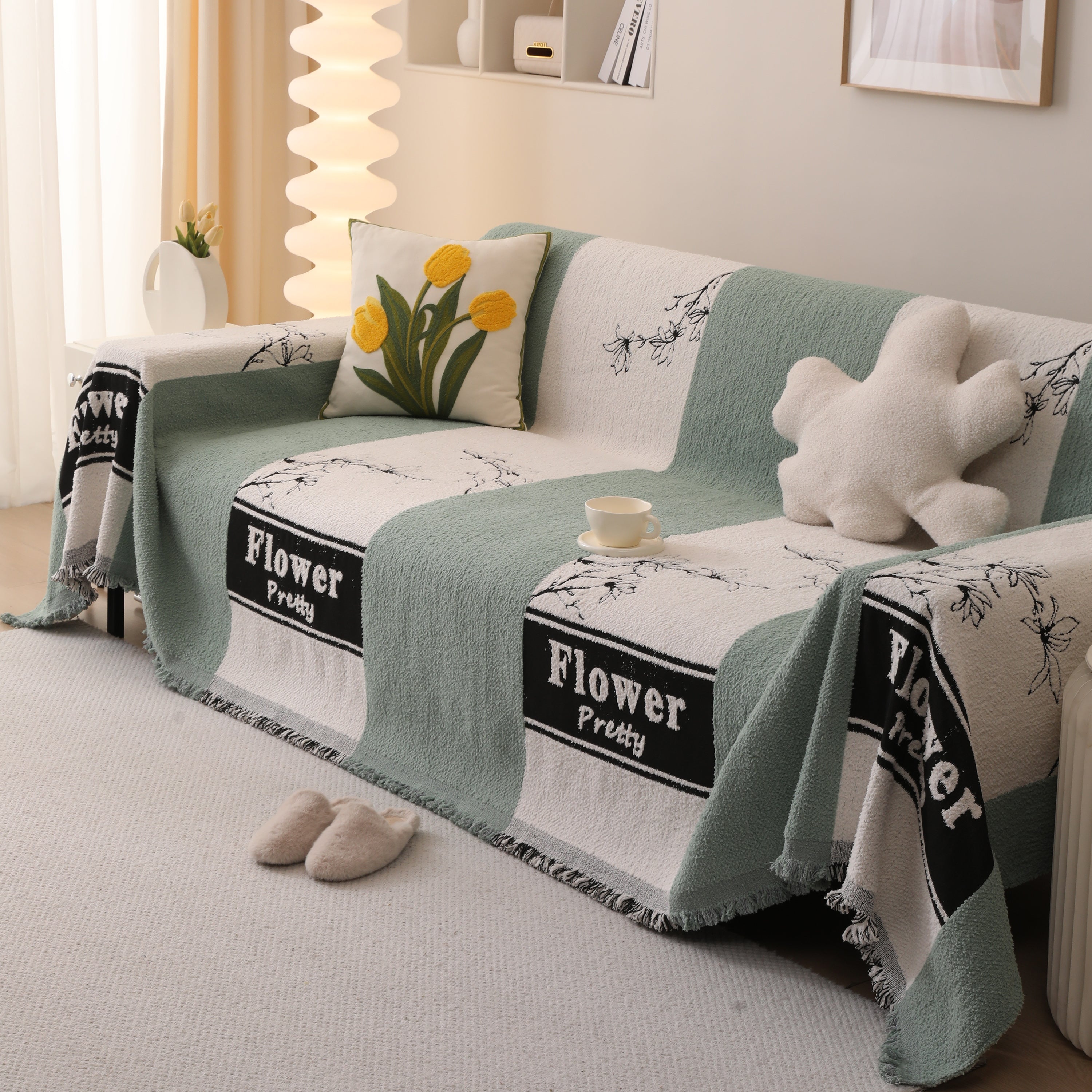 Luxury Cozy Cotton Sofa Blanket Cover Furniture Slipcovers for Most Shape Sofas