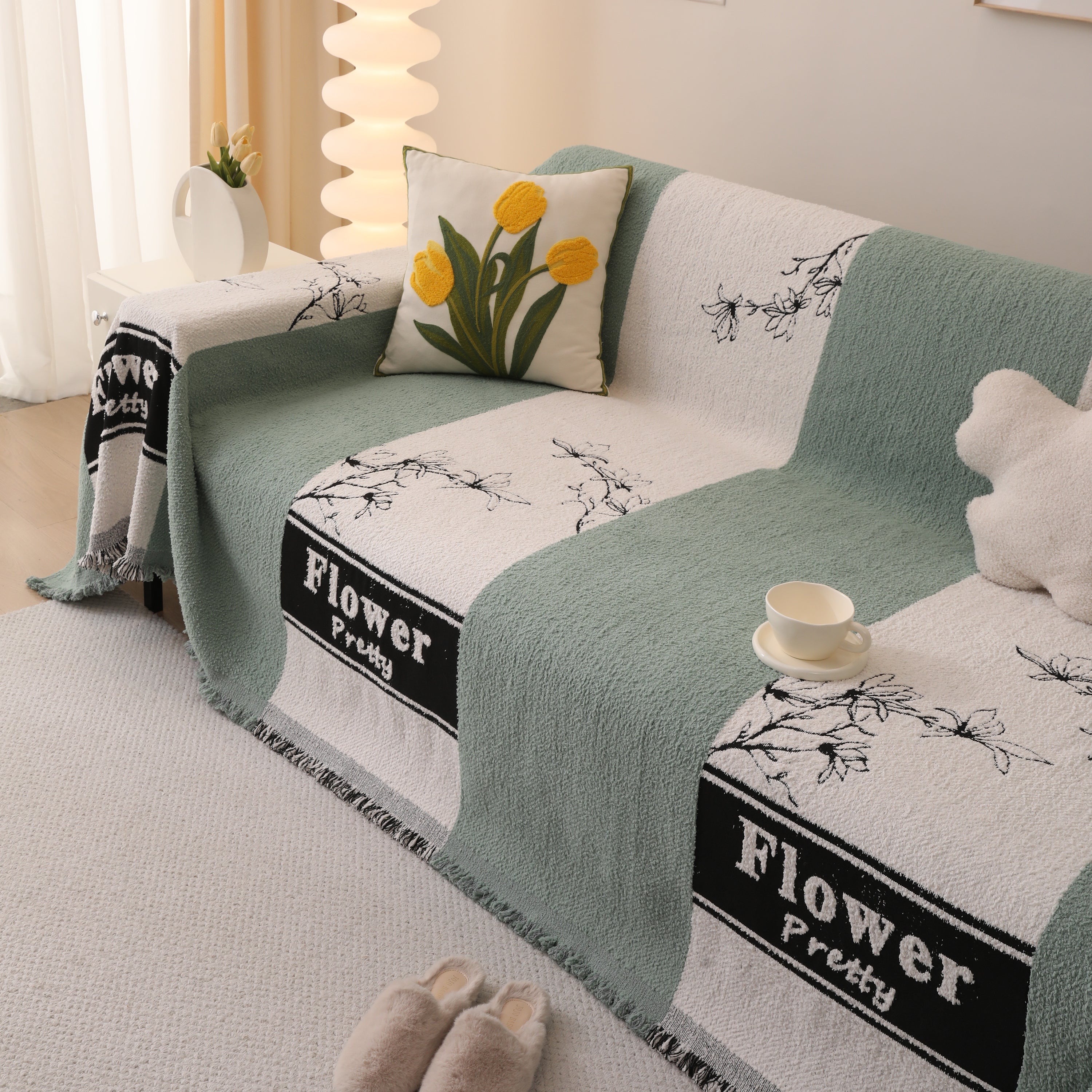 Luxury Cozy Cotton Sofa Blanket Cover Furniture Slipcovers for Most Shape Sofas