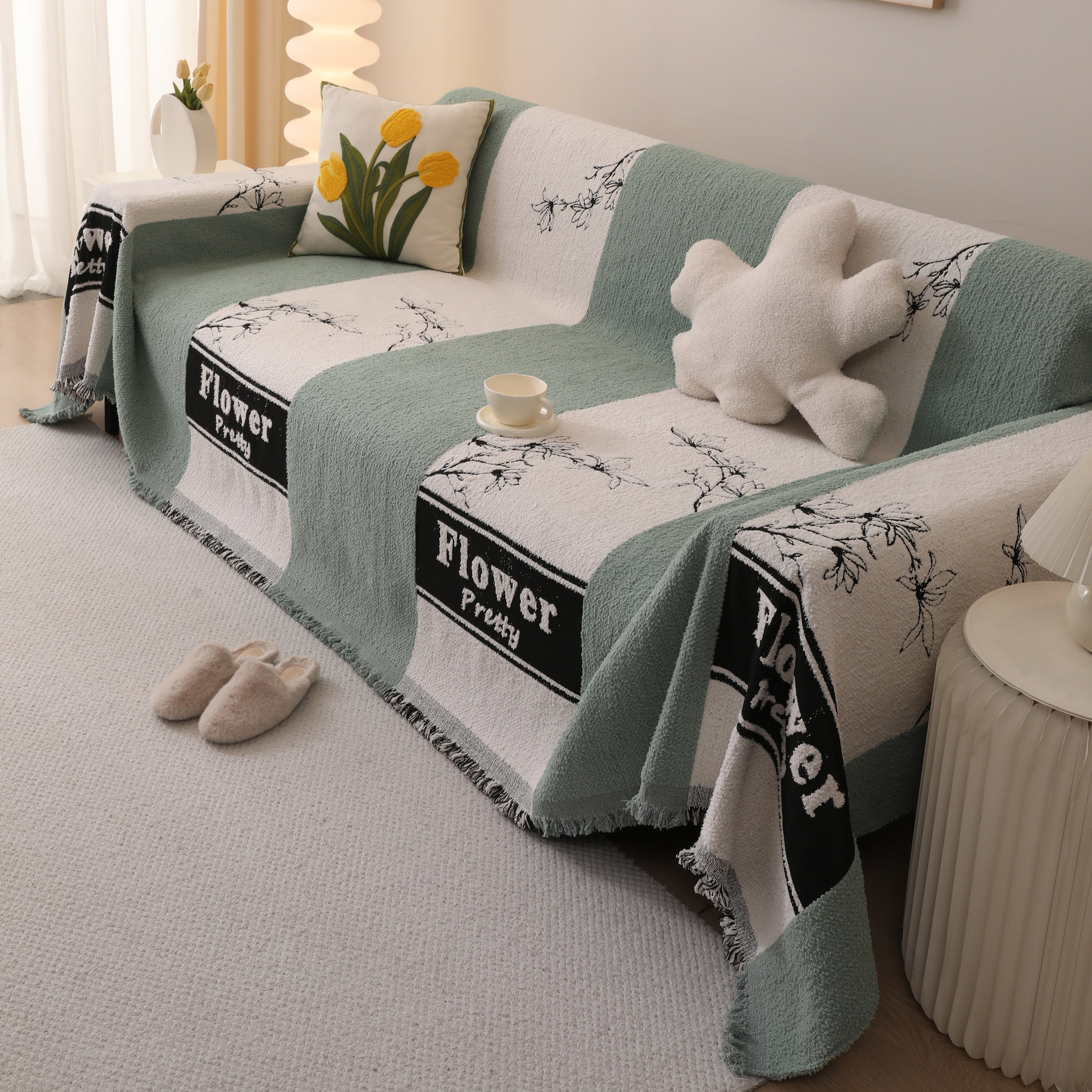 Luxury Cozy Cotton Sofa Blanket Cover Furniture Slipcovers for Most Shape Sofas