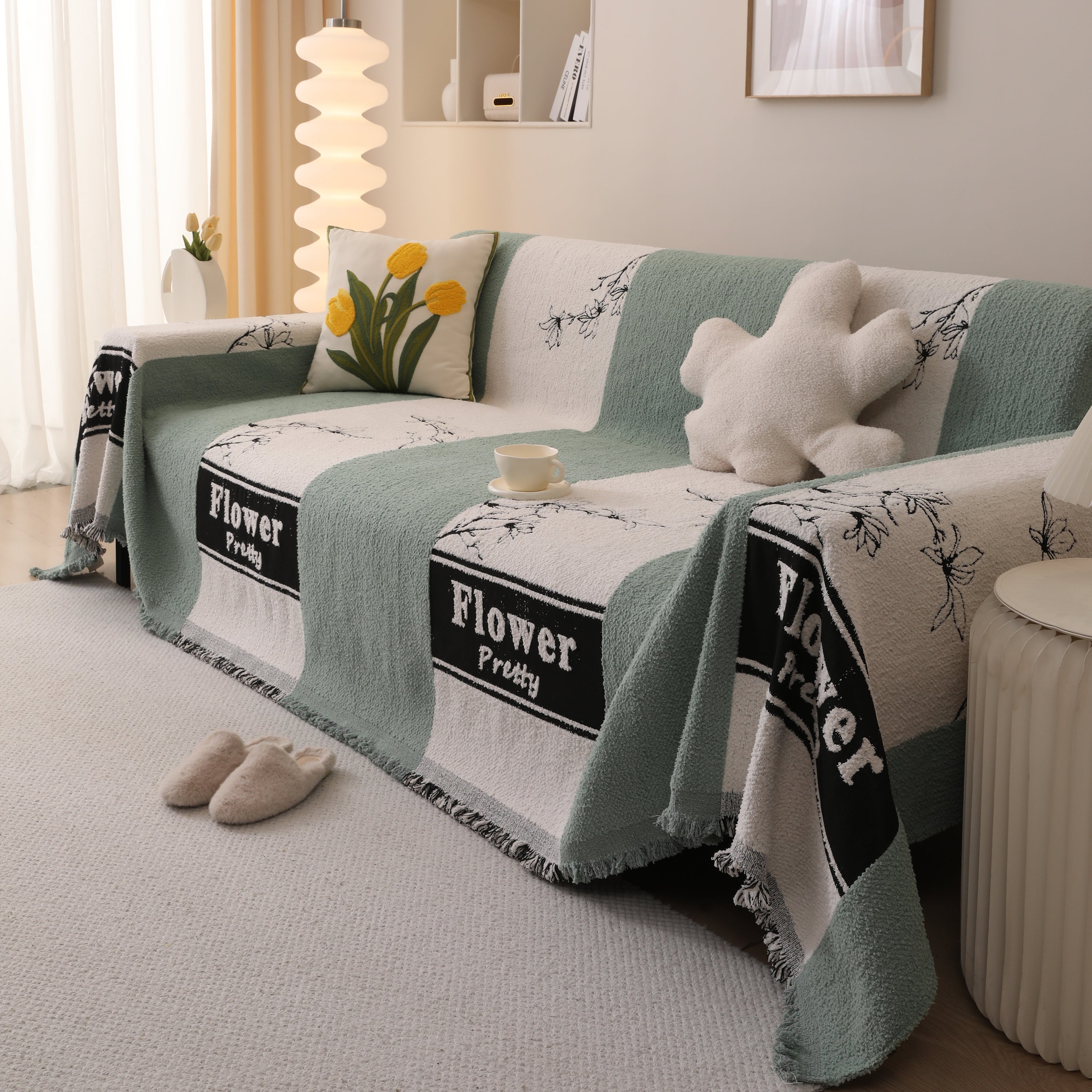 Luxury Cozy Cotton Sofa Blanket Cover Furniture Slipcovers for Most Shape Sofas