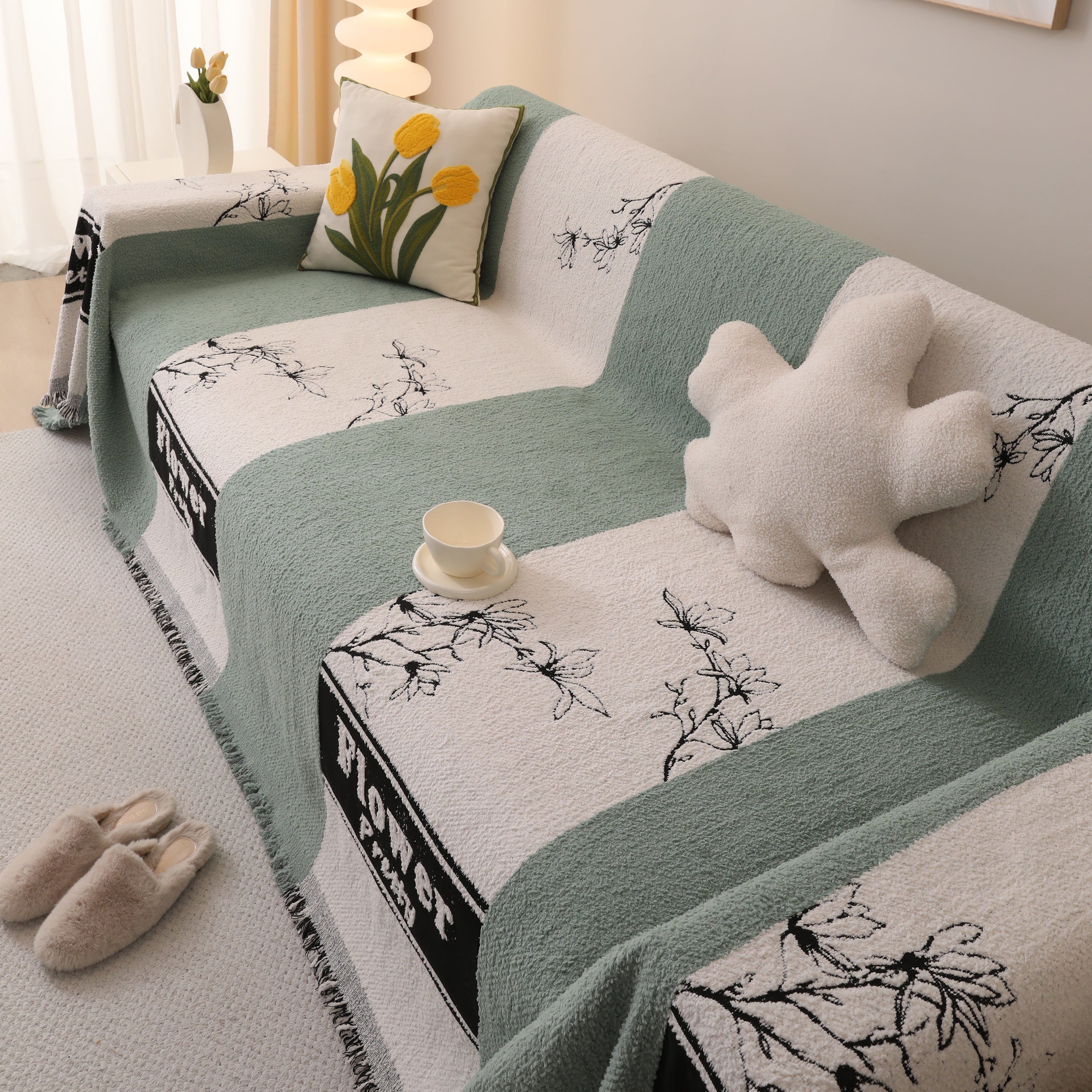 Luxury Cozy Cotton Sofa Blanket Cover Furniture Slipcovers for Most Shape Sofas
