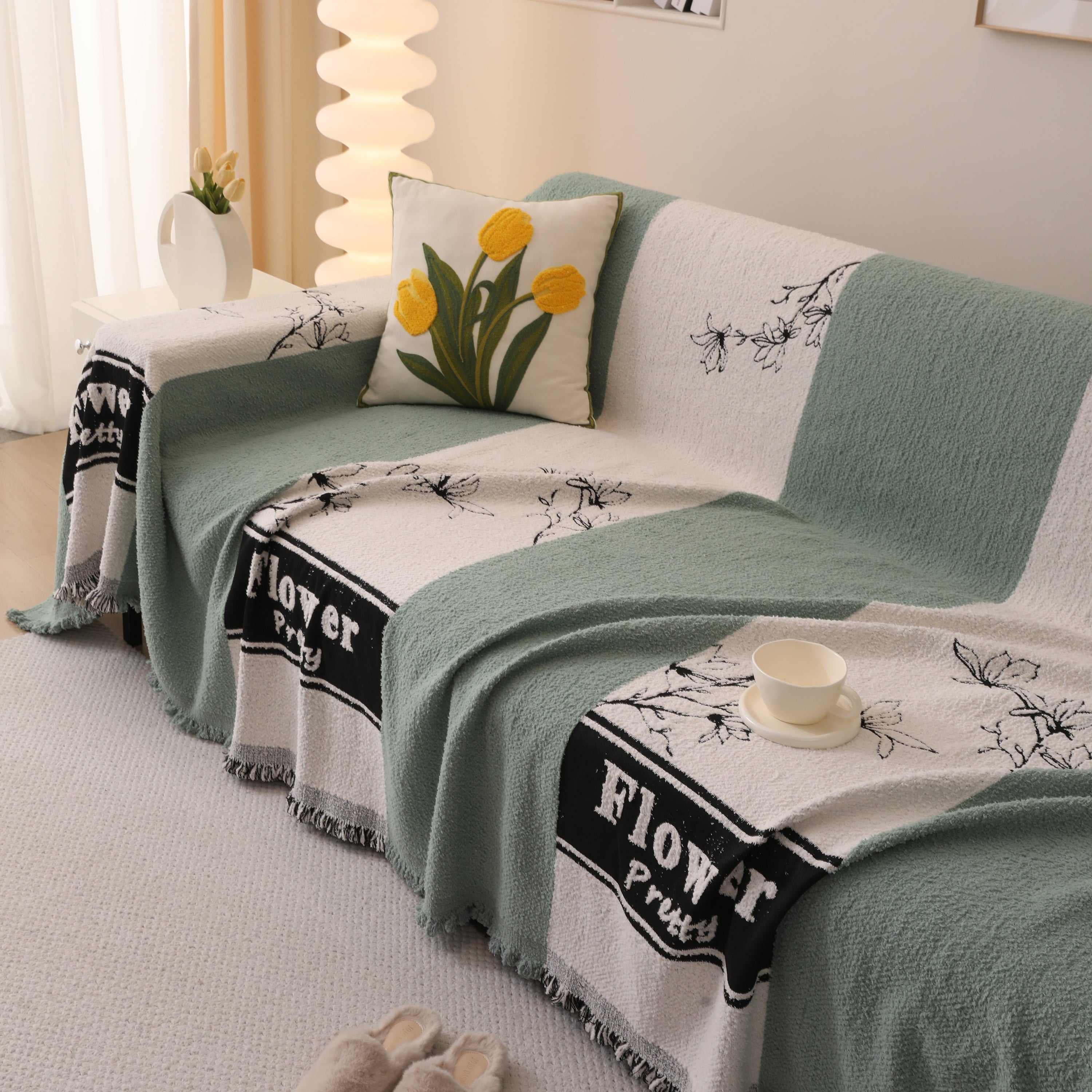 Luxury Cozy Cotton Sofa Blanket Cover Furniture Slipcovers for Most Shape Sofas