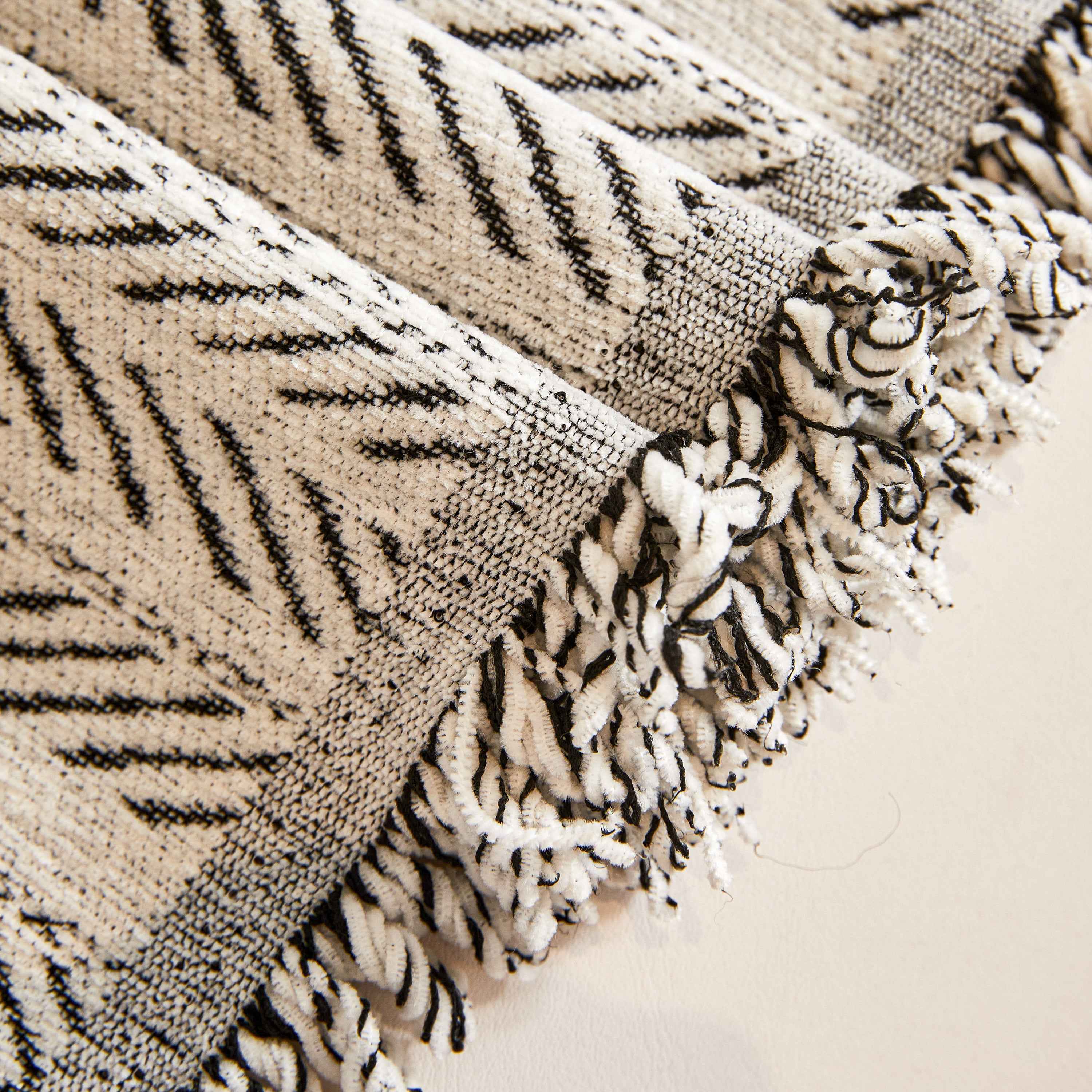 Herringbone Chenille Couch Cover Blanket Soft Durable Throw Sofa Protector with Tassel
