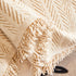 Herringbone Chenille Couch Cover Blanket Soft Durable Throw Sofa Protector with Tassel