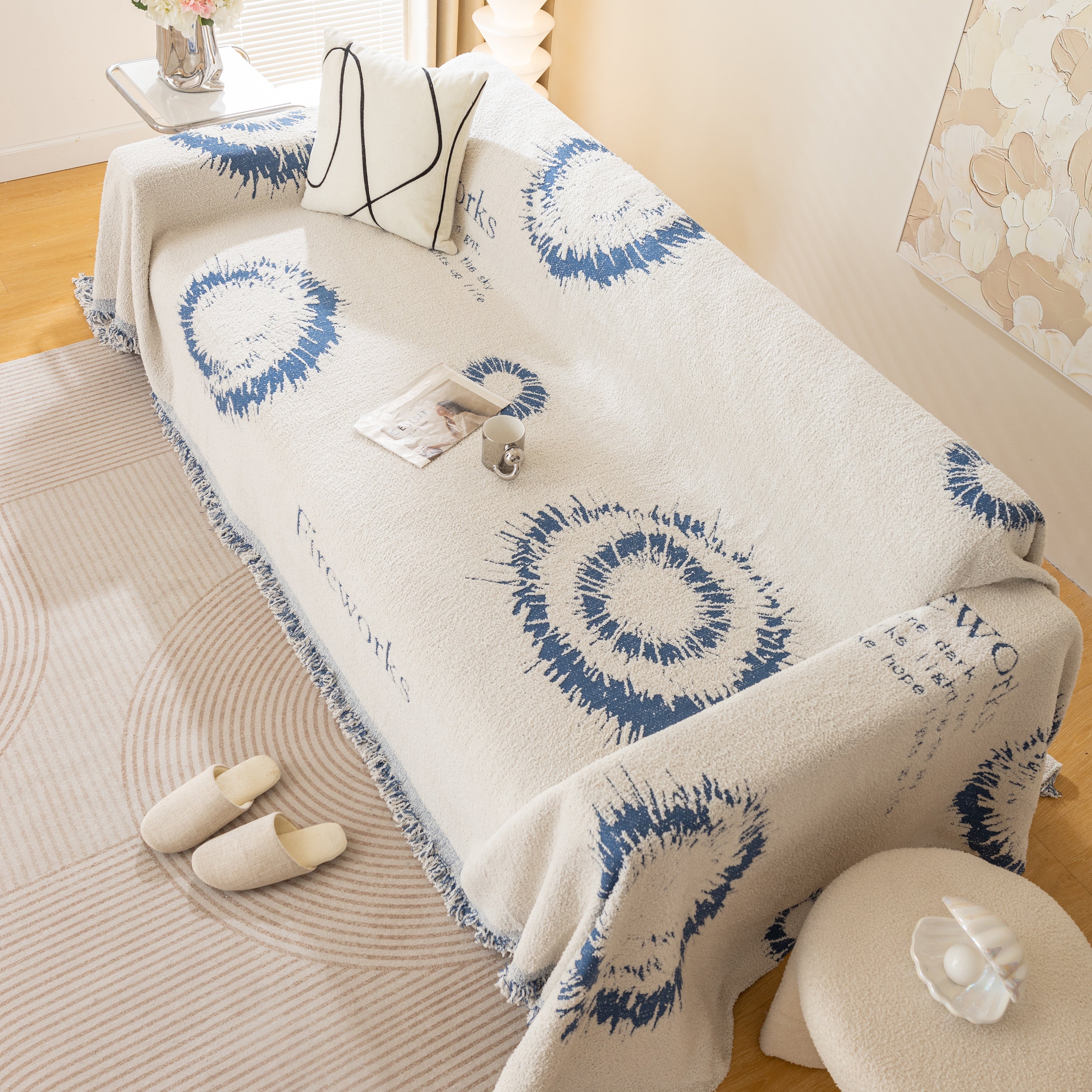 Fireworks Reversible Couch Cover Blankets Furniture Covers Washable Sectional Couch Covers