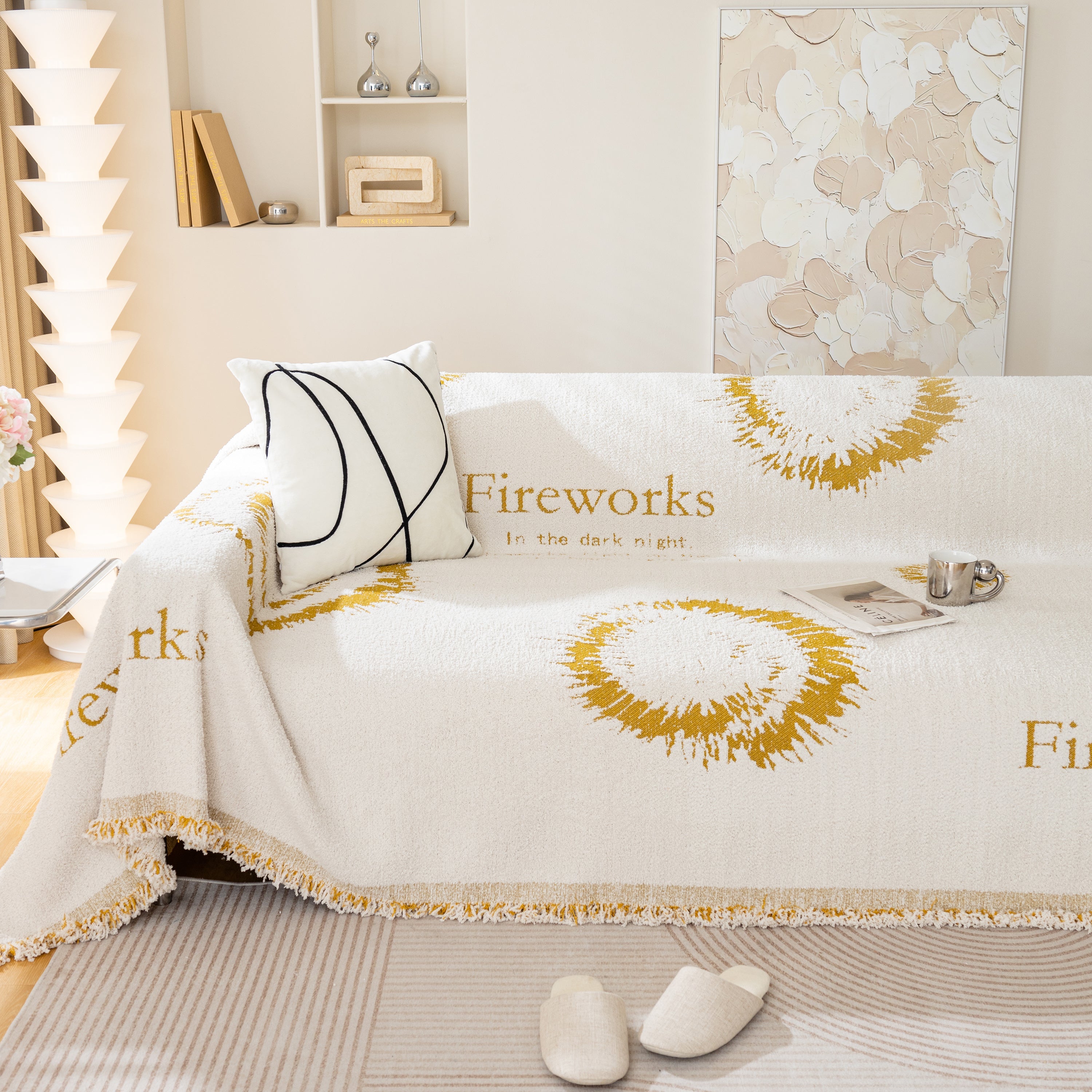Fireworks Reversible Couch Cover Blankets Furniture Covers Washable Sectional Couch Covers