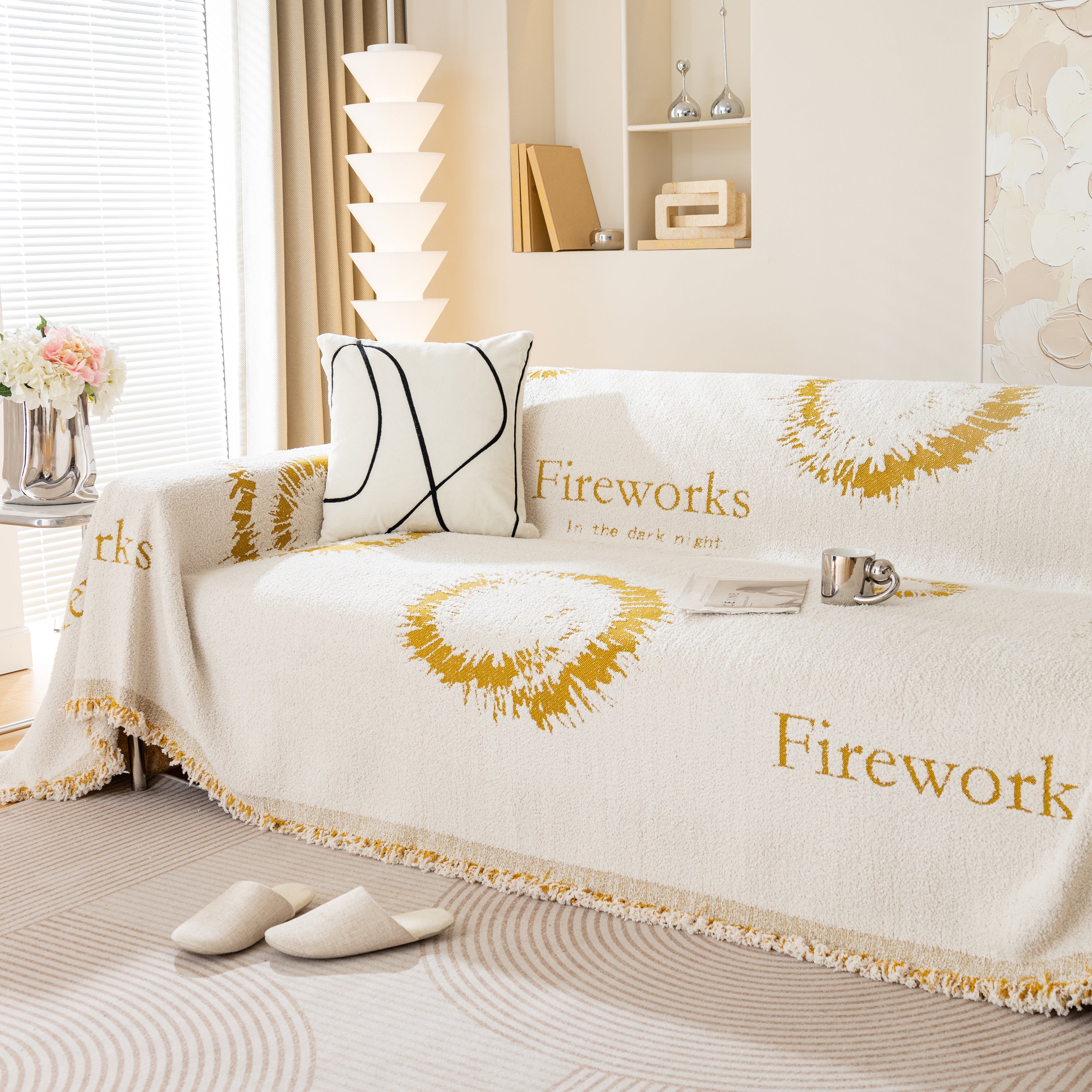 Fireworks Reversible Couch Cover Blankets Furniture Covers Washable Sectional Couch Covers