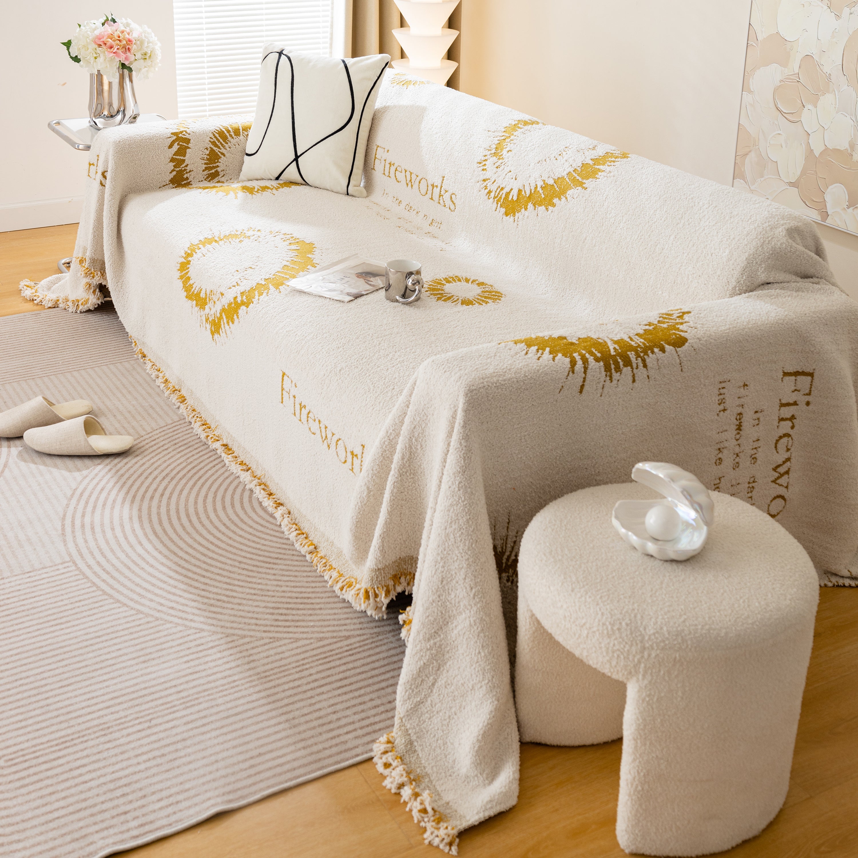 Fireworks Reversible Couch Cover Blankets Furniture Covers Washable Sectional Couch Covers