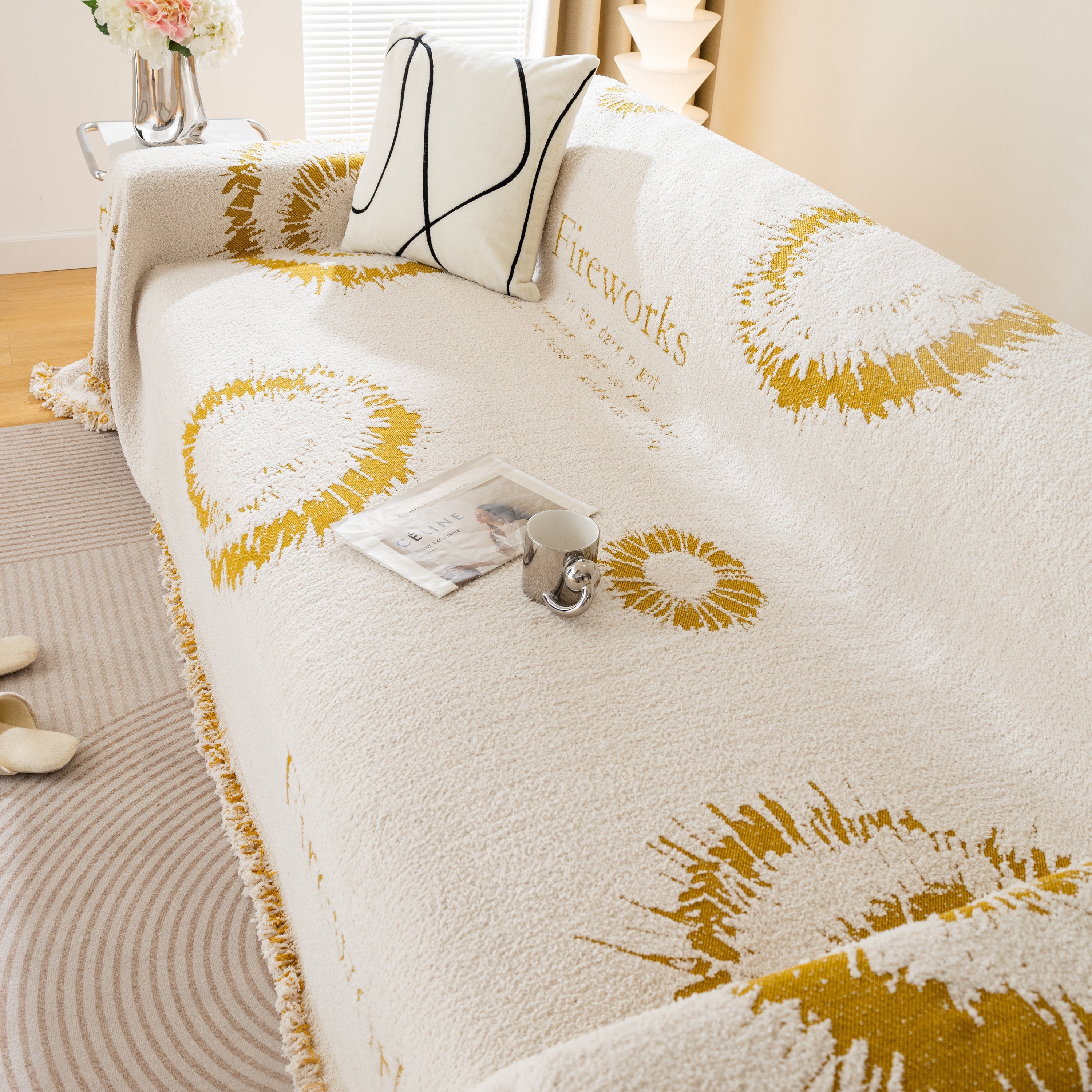 Fireworks Reversible Couch Cover Blankets Furniture Covers Washable Sectional Couch Covers