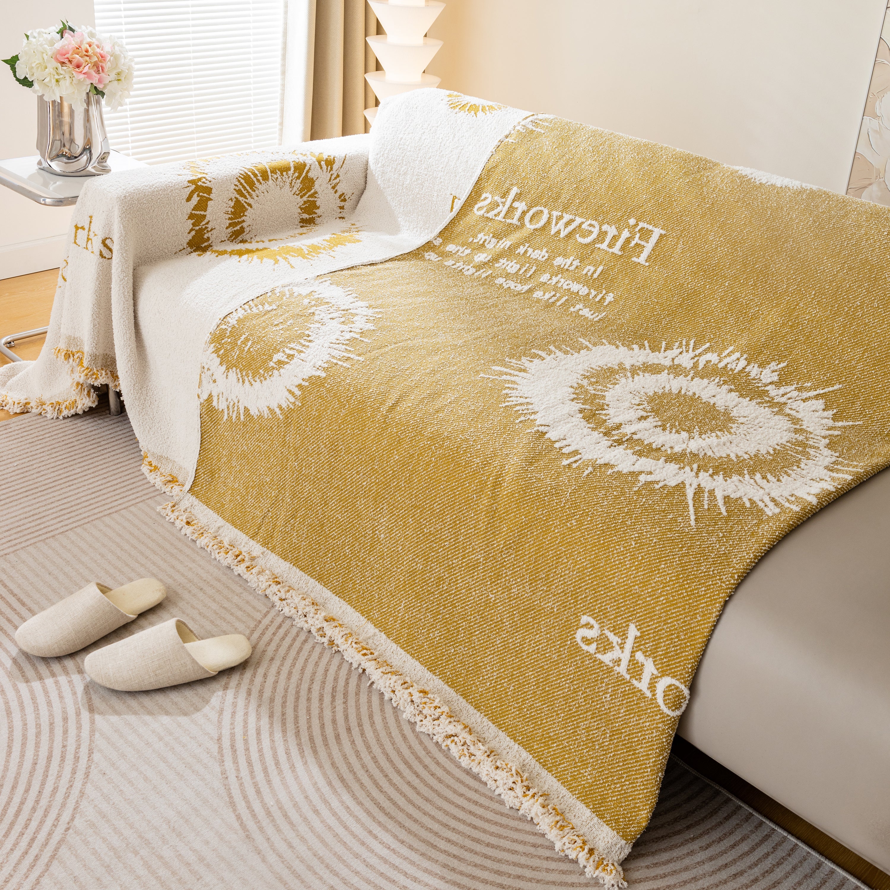 Fireworks Reversible Couch Cover Blankets Furniture Covers Washable Sectional Couch Covers
