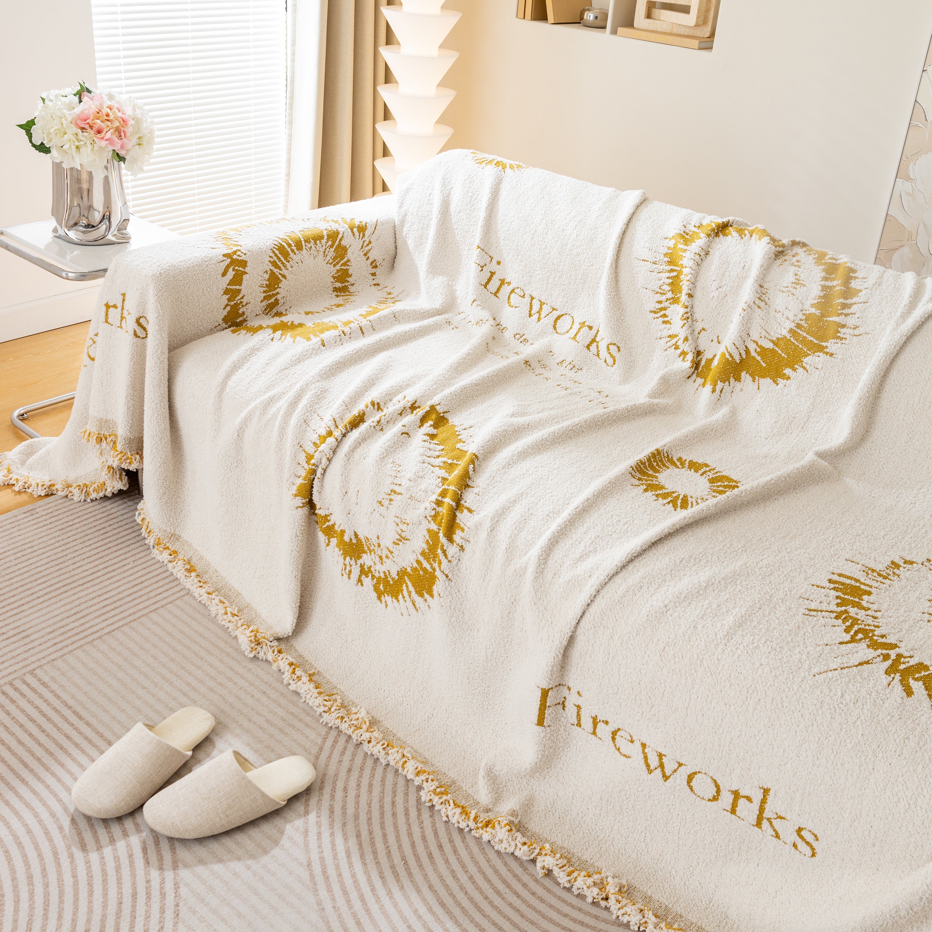 Fireworks Reversible Couch Cover Blankets Furniture Covers Washable Sectional Couch Covers