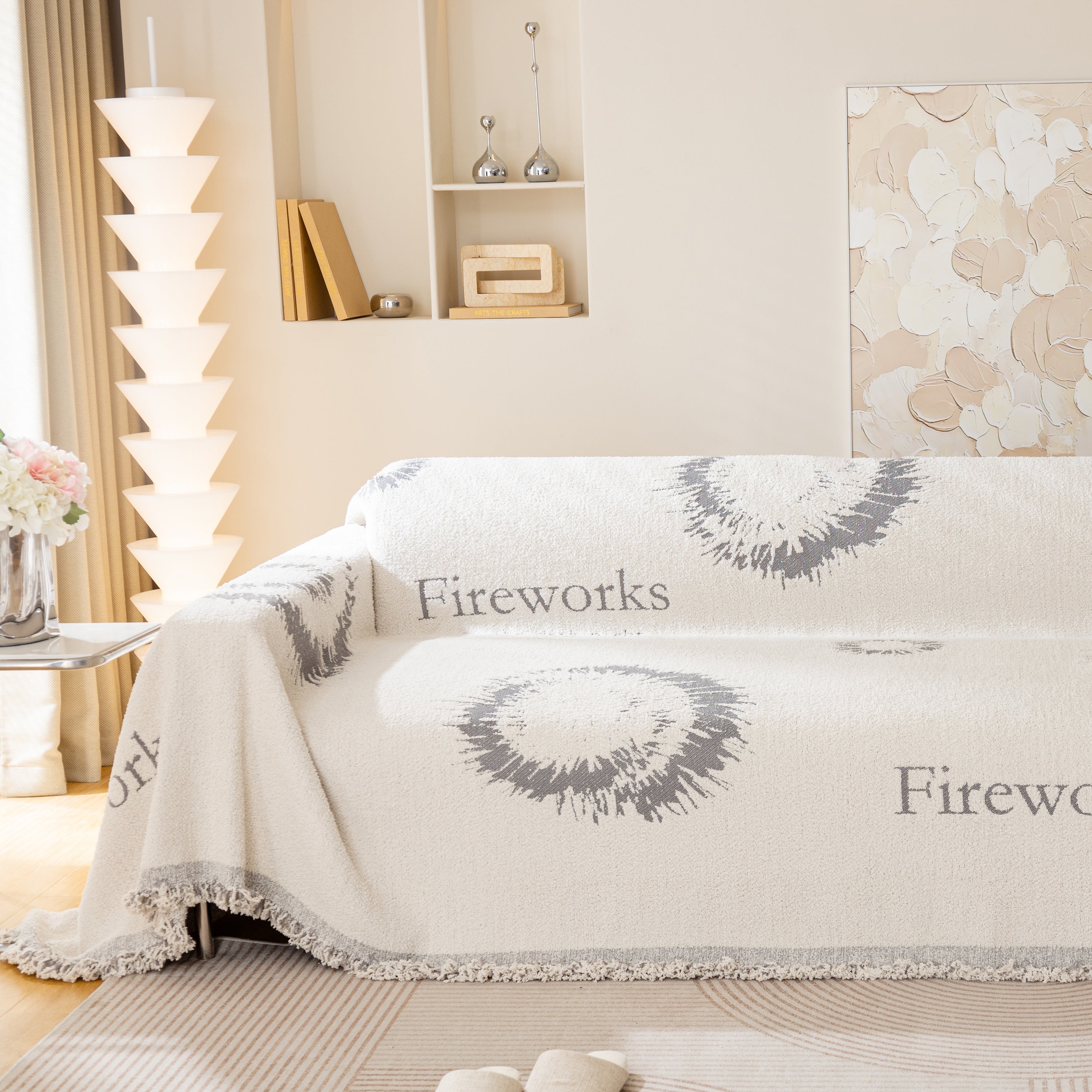 Fireworks Reversible Couch Cover Blankets Furniture Covers Washable Sectional Couch Covers