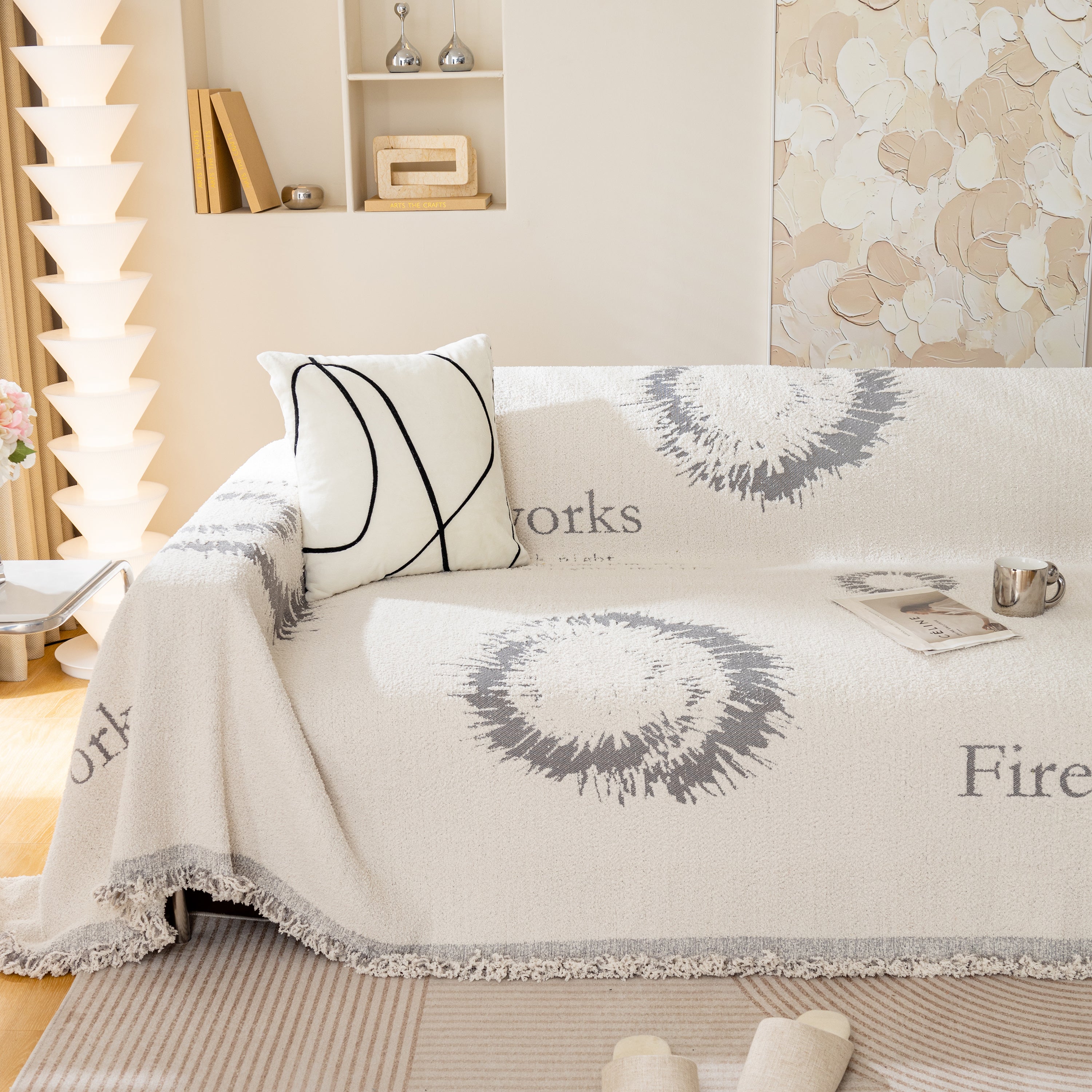 Fireworks Reversible Couch Cover Blankets Furniture Covers Washable Sectional Couch Covers