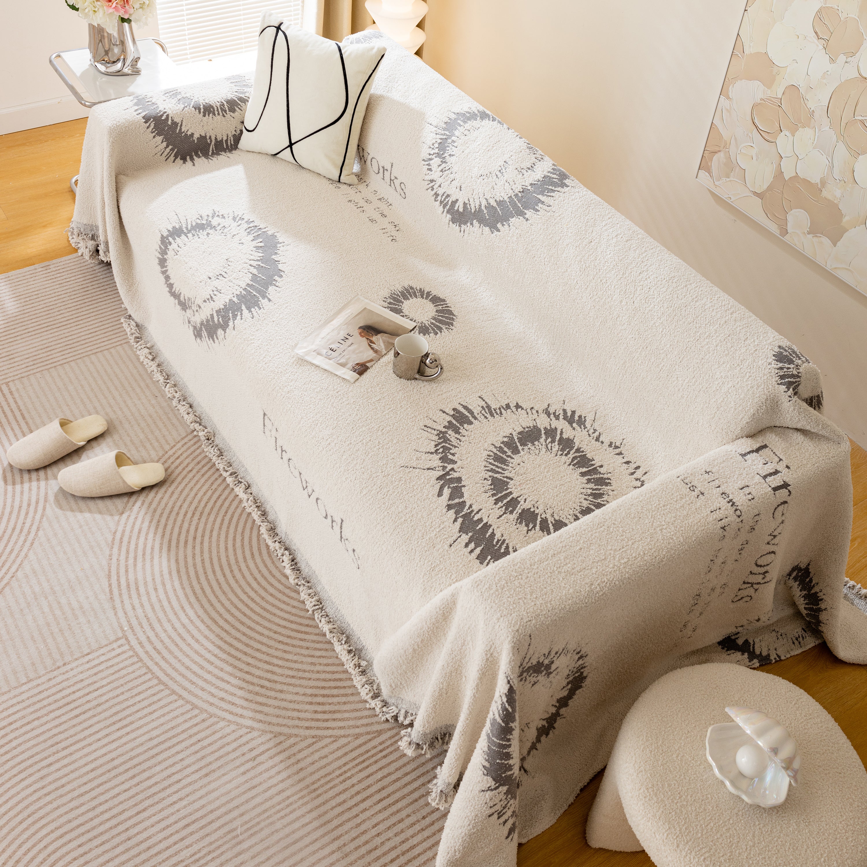 Fireworks Reversible Couch Cover Blankets Furniture Covers Washable Sectional Couch Covers