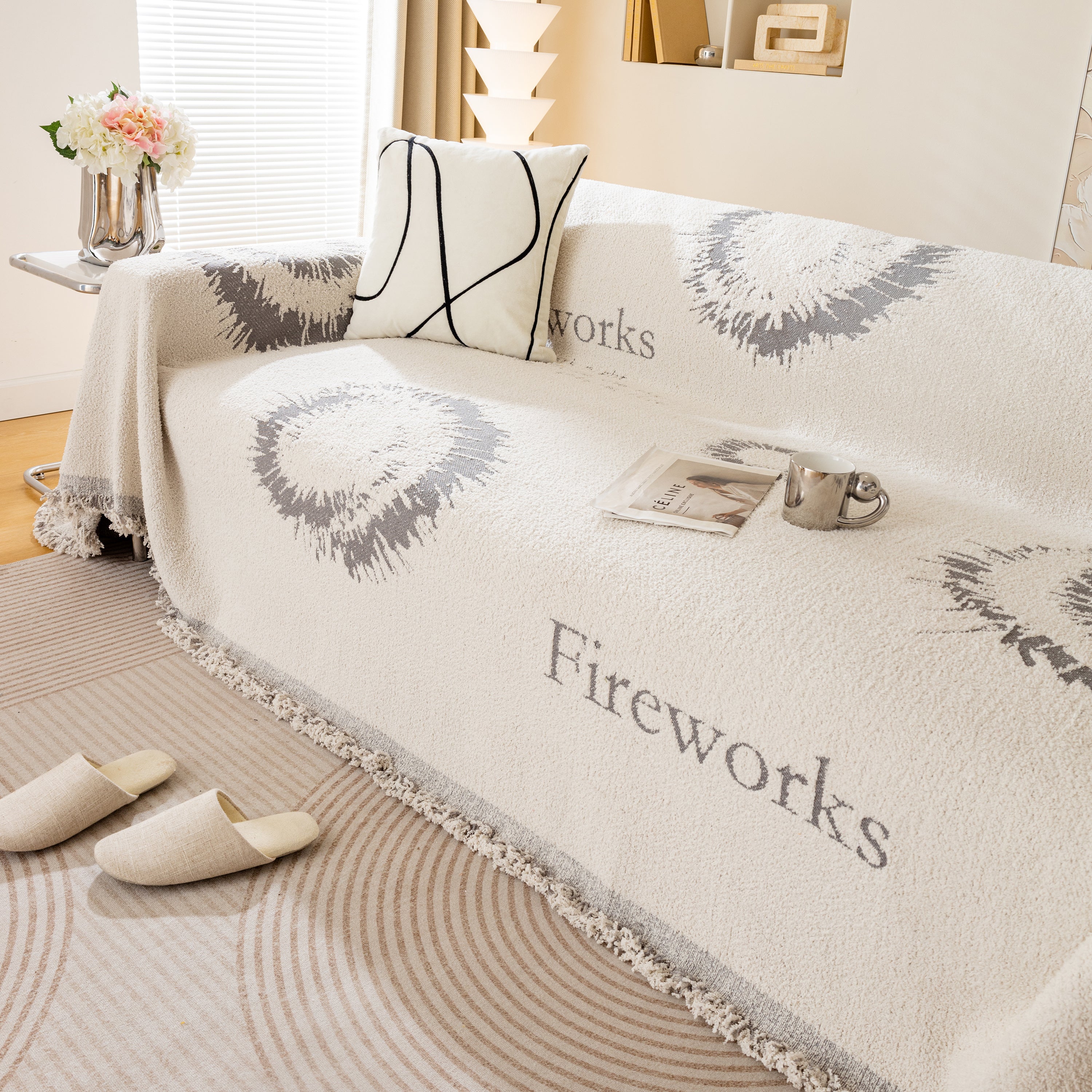 Fireworks Reversible Couch Cover Blankets Furniture Covers Washable Sectional Couch Covers