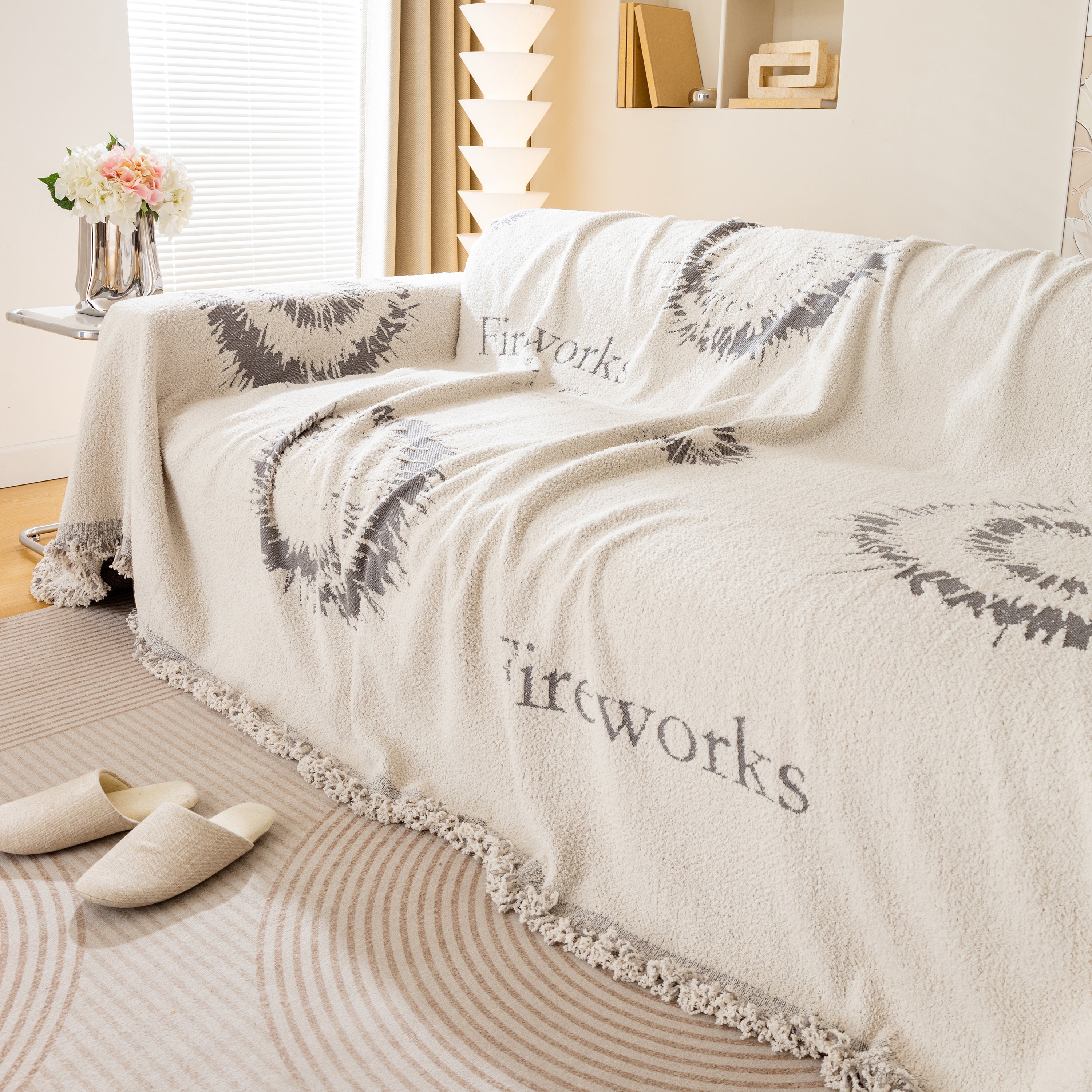 Fireworks Reversible Couch Cover Blankets Furniture Covers Washable Sectional Couch Covers