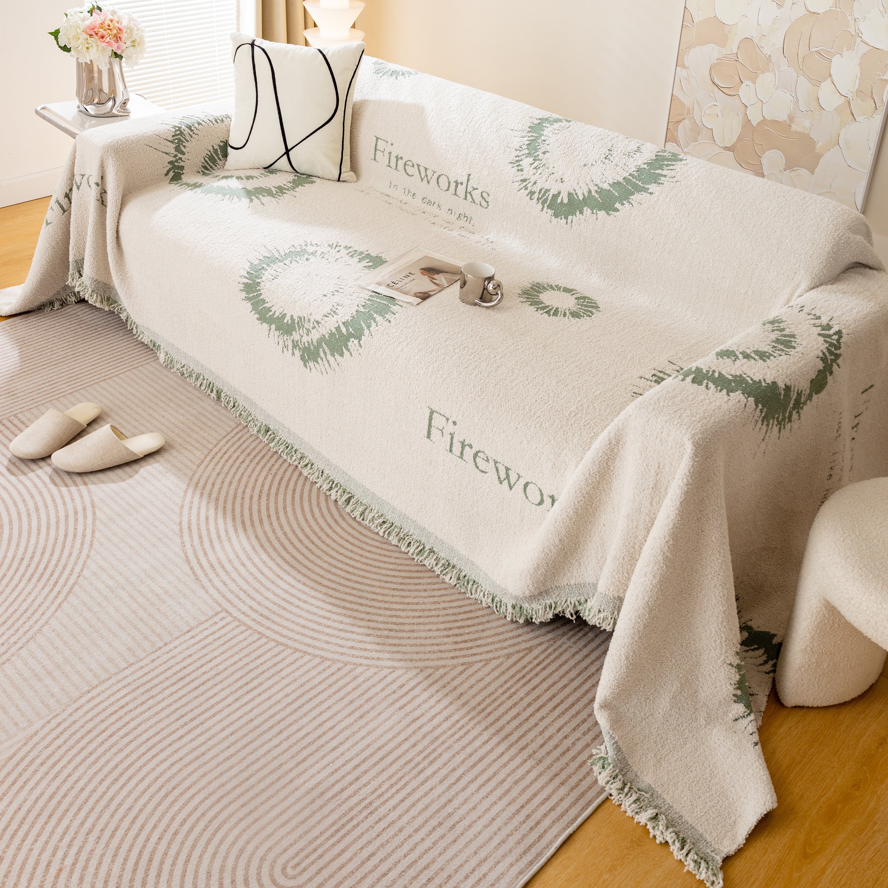 Fireworks Reversible Couch Cover Blankets Furniture Covers Washable Sectional Couch Covers