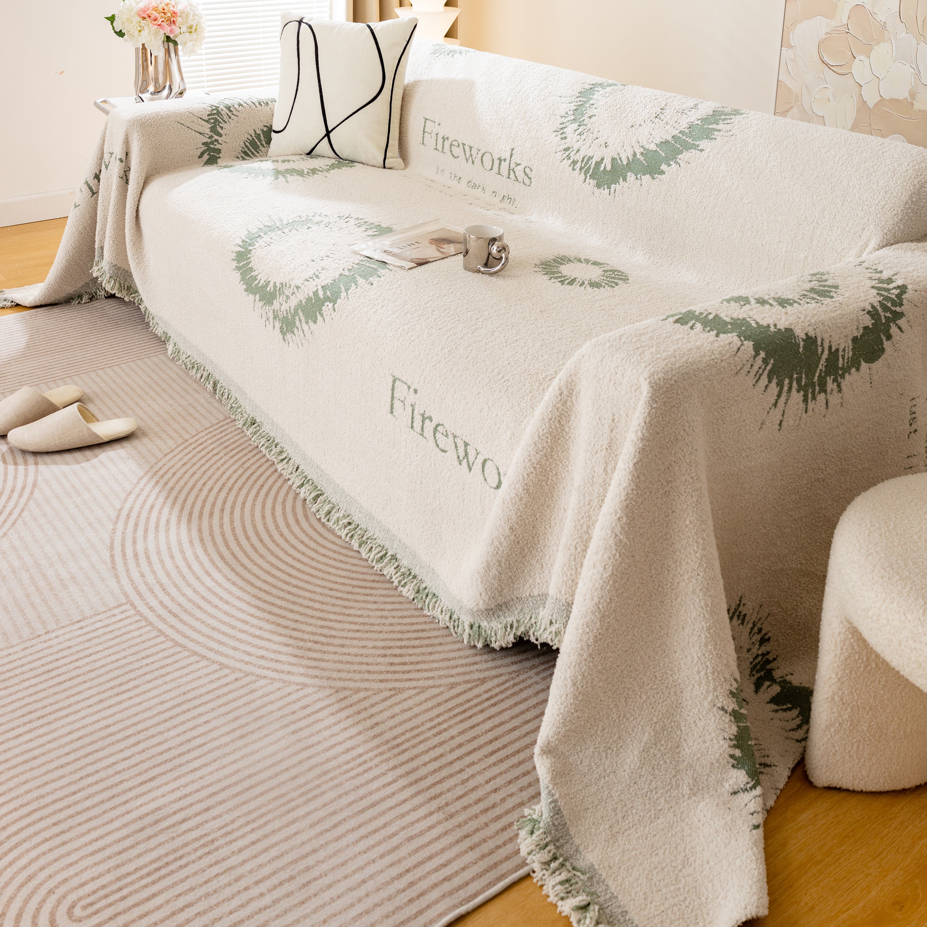 Fireworks Reversible Couch Cover Blankets Furniture Covers Washable Sectional Couch Covers