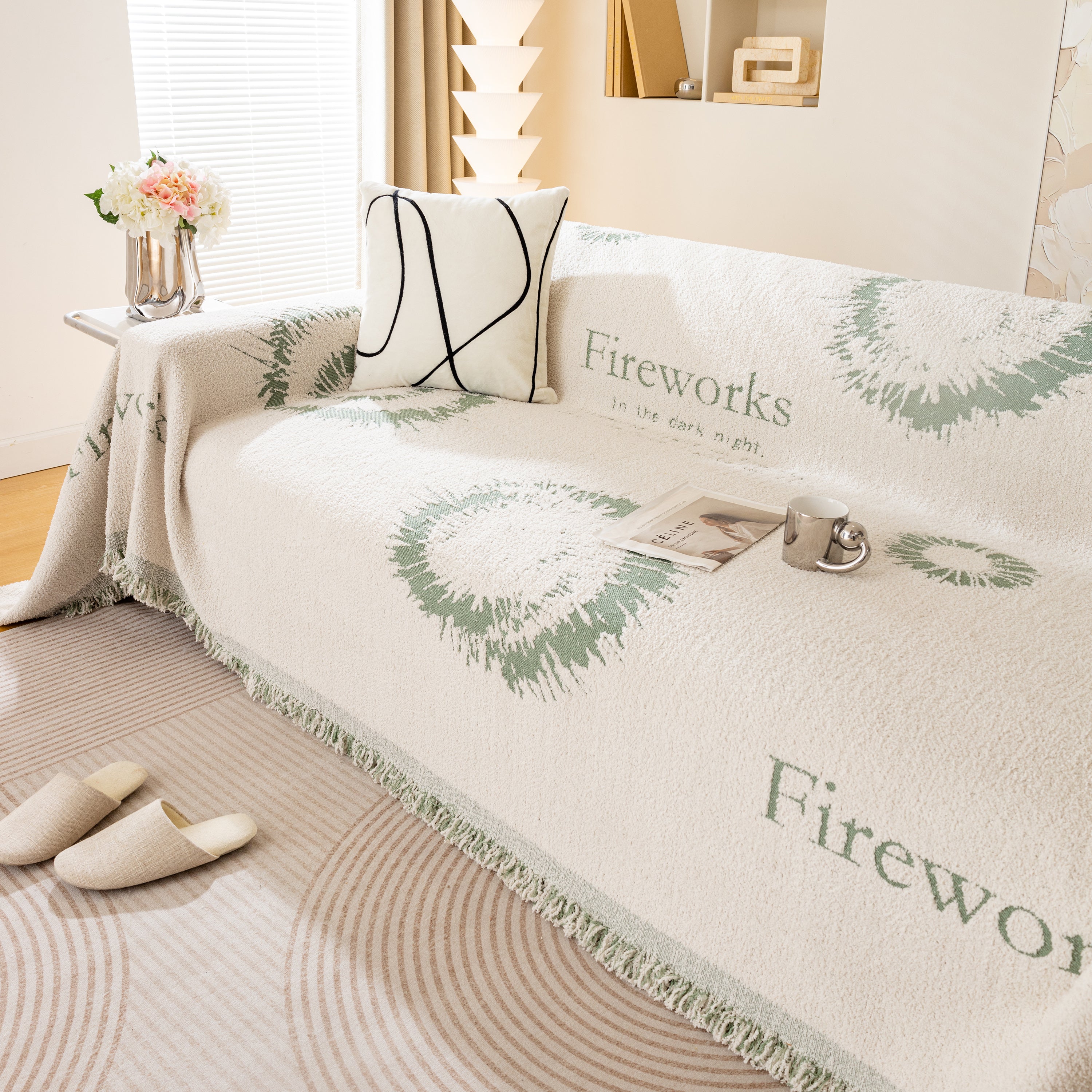Fireworks Reversible Couch Cover Blankets Furniture Covers Washable Sectional Couch Covers