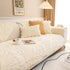 Soft Furry Velvet Plush Non-Slip Sofa Cover Quilted Palm Leaves Sectional Couch Cover for Kids and Pets
