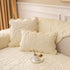 Soft Furry Velvet Plush Non-Slip Sofa Cover Quilted Palm Leaves Sectional Couch Cover for Kids and Pets