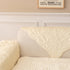 Soft Furry Velvet Plush Non-Slip Sofa Cover Quilted Palm Leaves Sectional Couch Cover for Kids and Pets