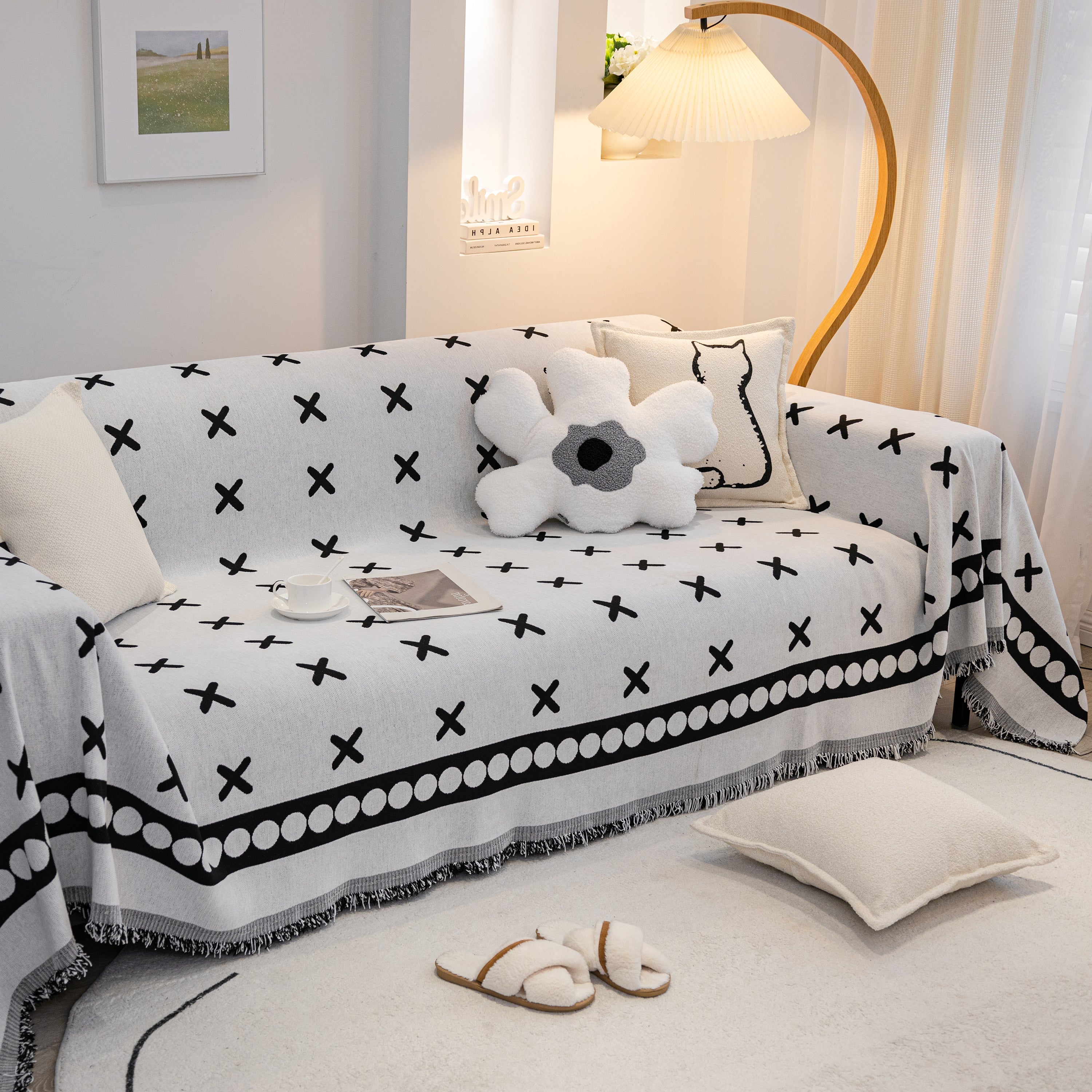 Furniture Pet Protector Couch Cover Throws for Sectional Couch, Couch Cover for Most Shape Sofas