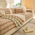 Plush Faux Rabbit Fur Sofa Cover, Warm Non-Slip Couch Protector for Leather Sofas