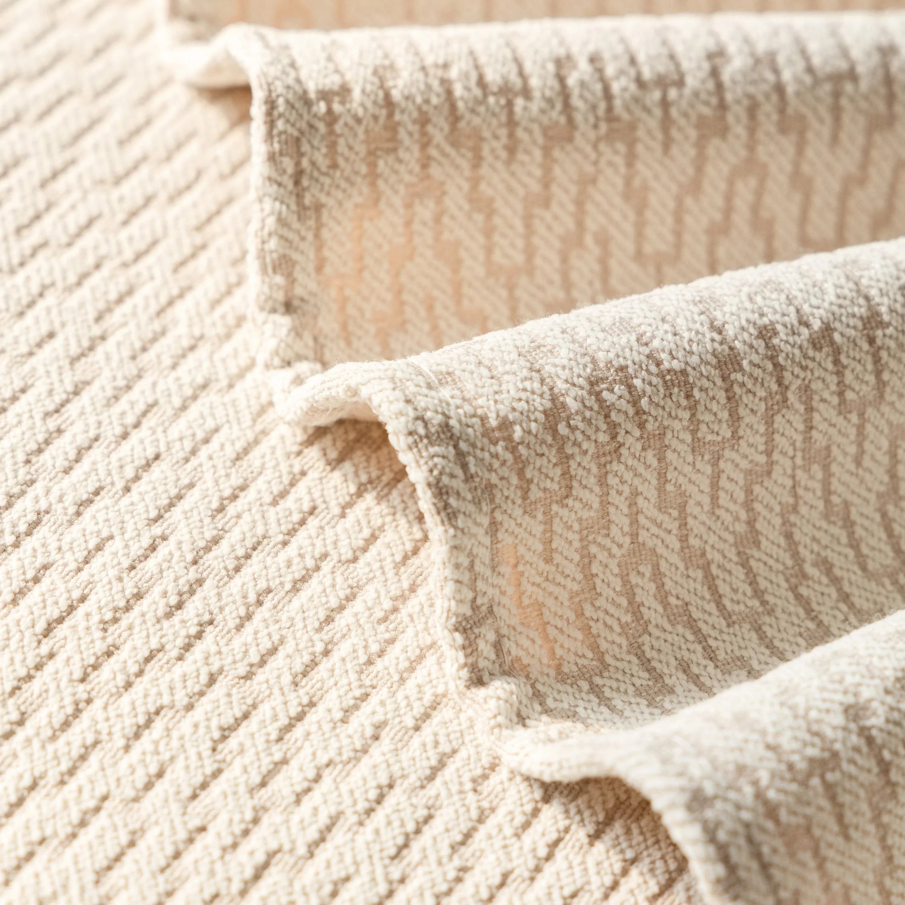 Herringbone Textured Sofa Throw Blanket, Durable Pet Friendly Modern Couch Slipcover - TaroTextile