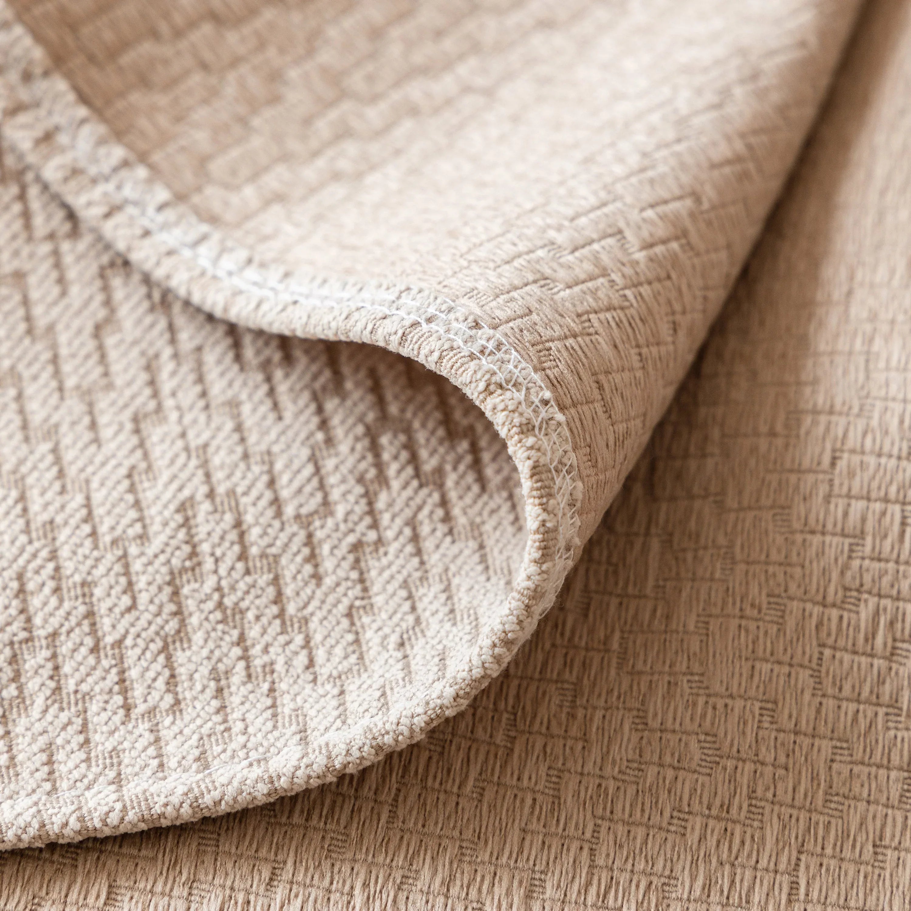 Herringbone Textured Sofa Throw Blanket, Durable Pet Friendly Modern Couch Slipcover - TaroTextile