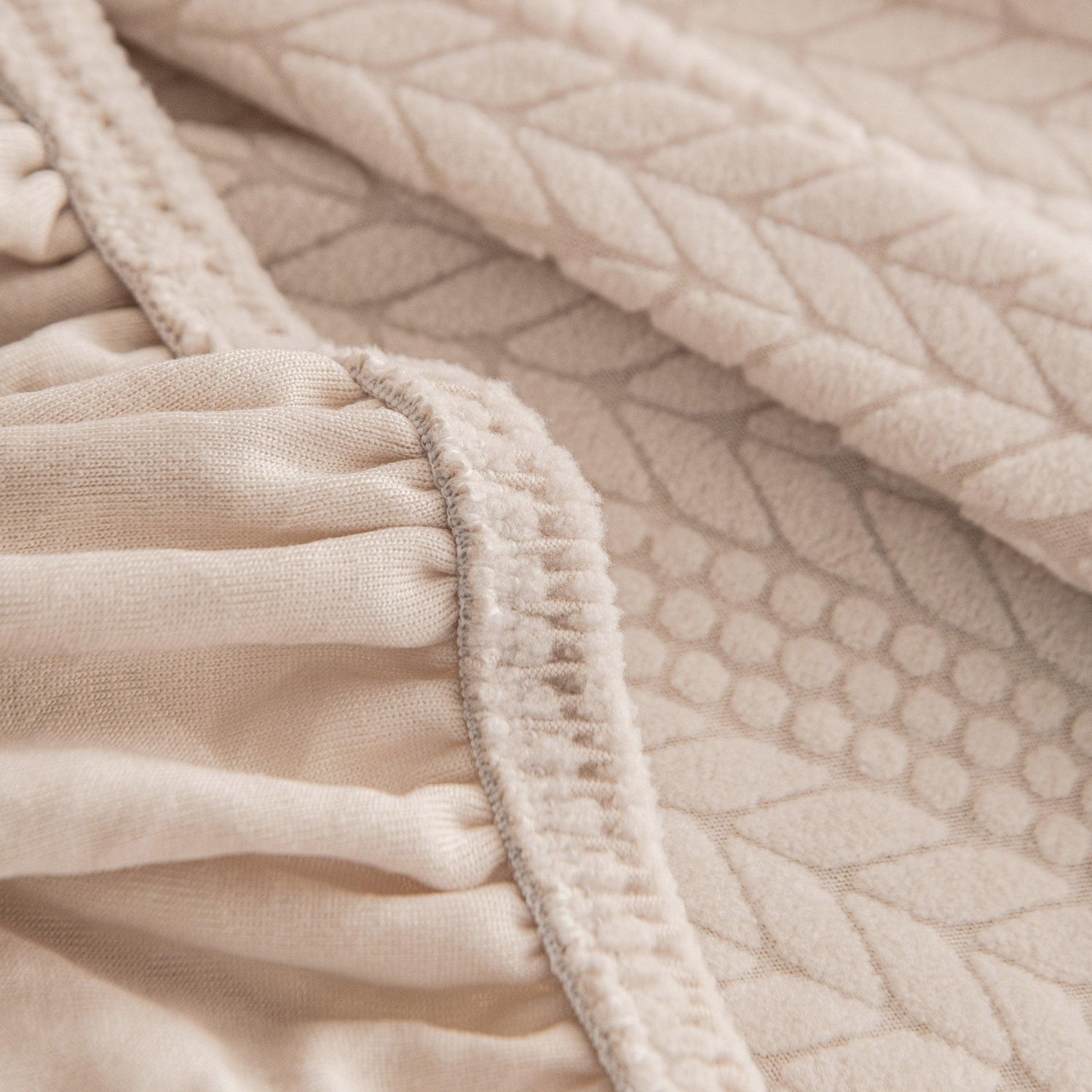 High Stretch Wheat Ear Embossed Textured Couch Slipcover, Water Repellent Sofa Cover - TaroTextile