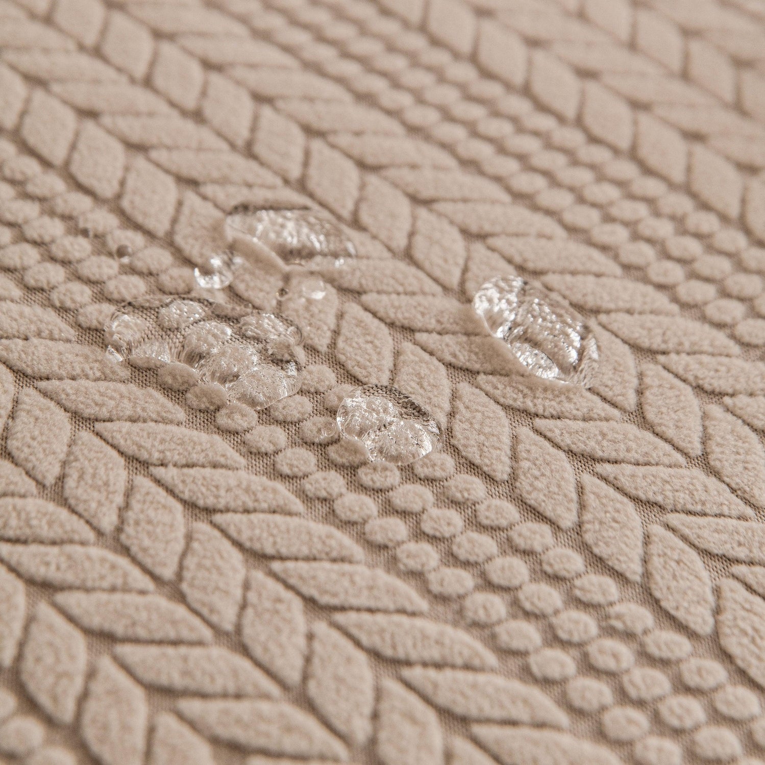 High Stretch Wheat Ear Embossed Textured Couch Slipcover, Water Repellent Sofa Cover - TaroTextile