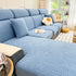 Fleece Fabric Cushion Covers for Sectional Sofas and L-Shaped Couch, Stretch Washable Sofa Seat Covers