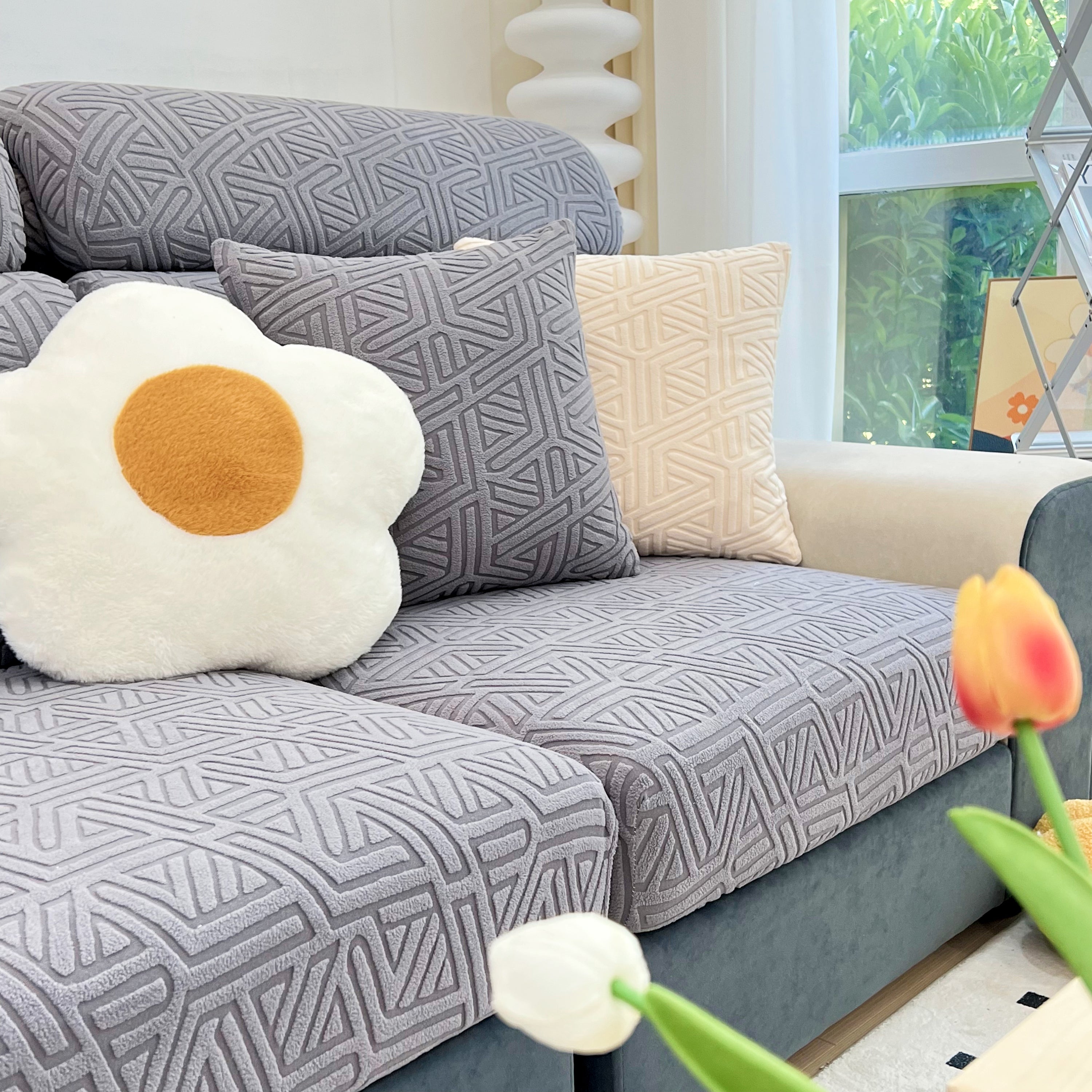 Polar Fleece Stretch Seat Cushion Covers, Sofa Seat Cushion Covers, Couch Cushion Protector Covers