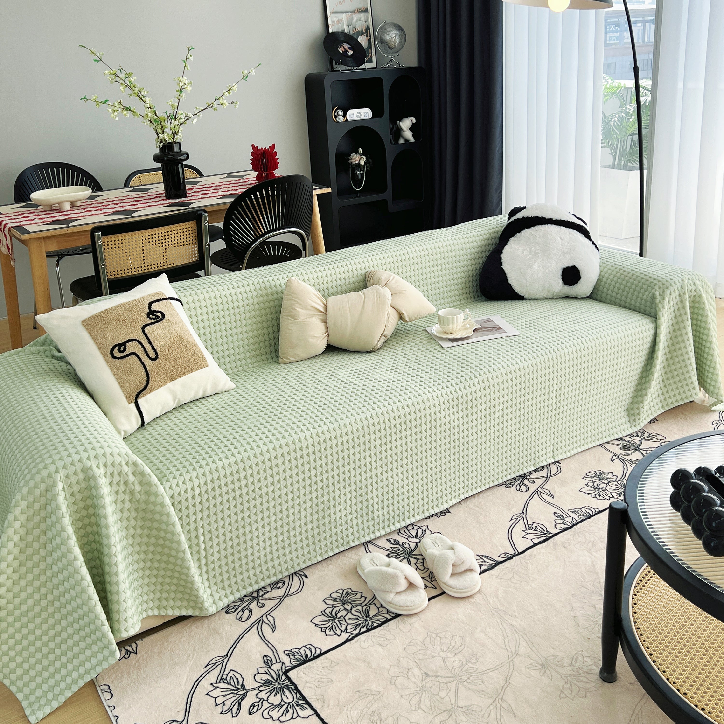 Cooling Textured Sofa Cover Washable Soft Couch Throw Blanket for Summer & Pets