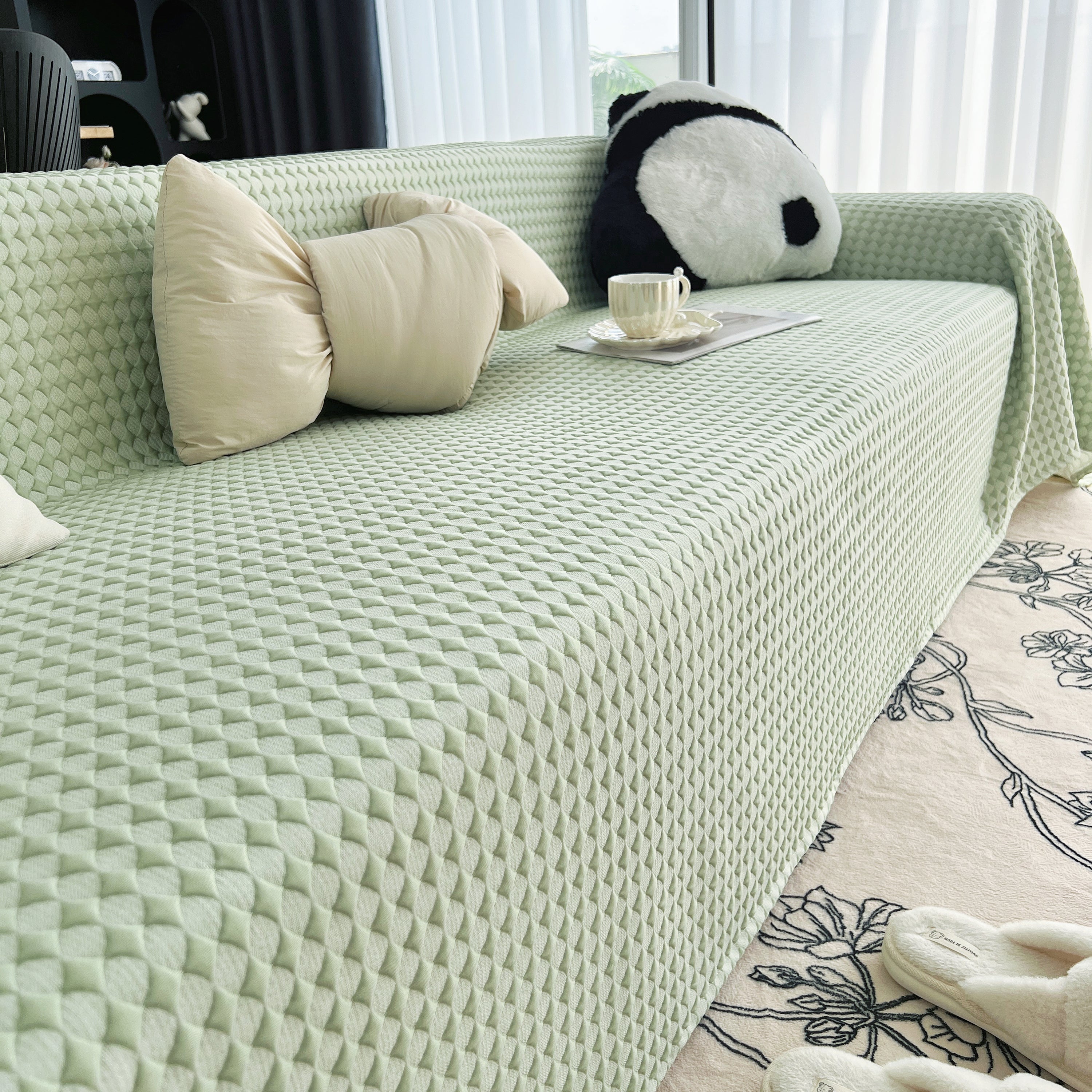 Cooling Textured Sofa Cover Washable Soft Couch Throw Blanket for Summer & Pets