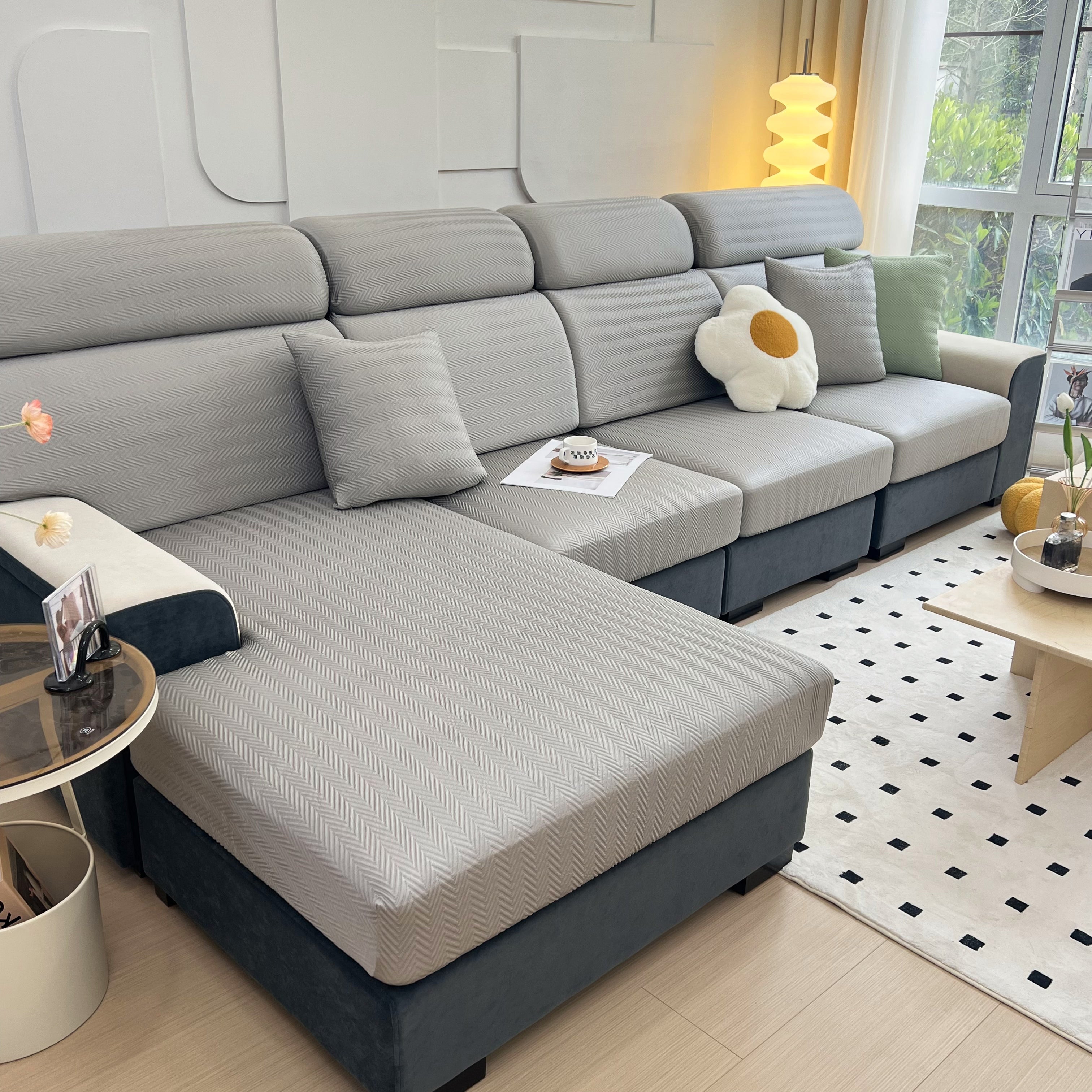 Cooling Stretchy Replacement Couch Cushion Covers for Sectional, Individual Couch Seat Cushion Covers