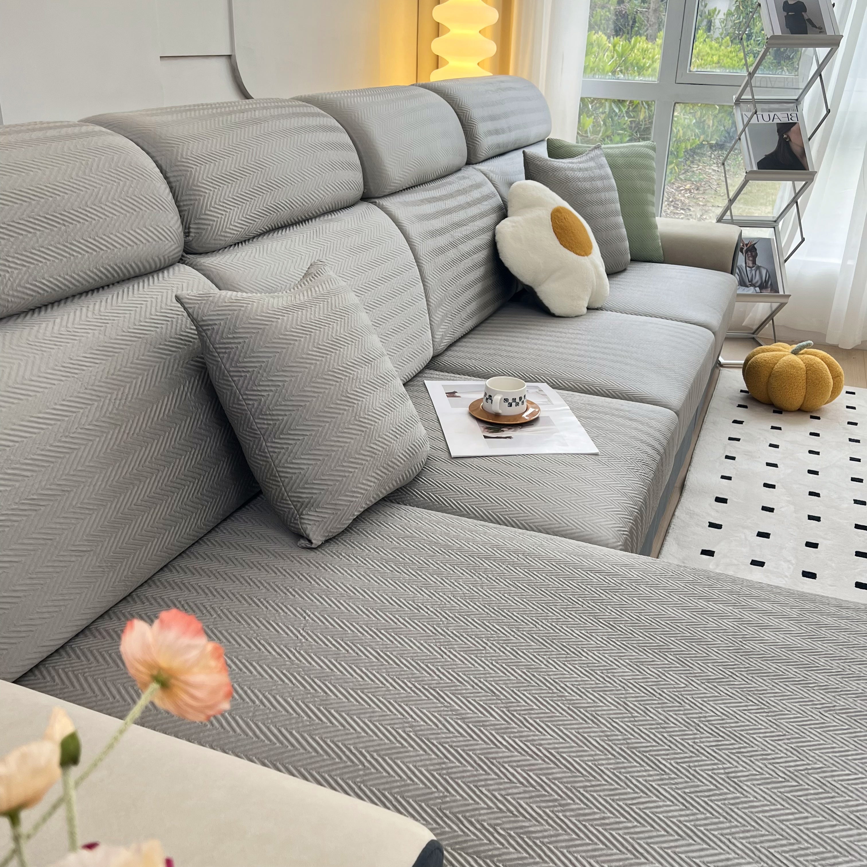 Cooling Stretchy Replacement Couch Cushion Covers for Sectional, Individual Couch Seat Cushion Covers