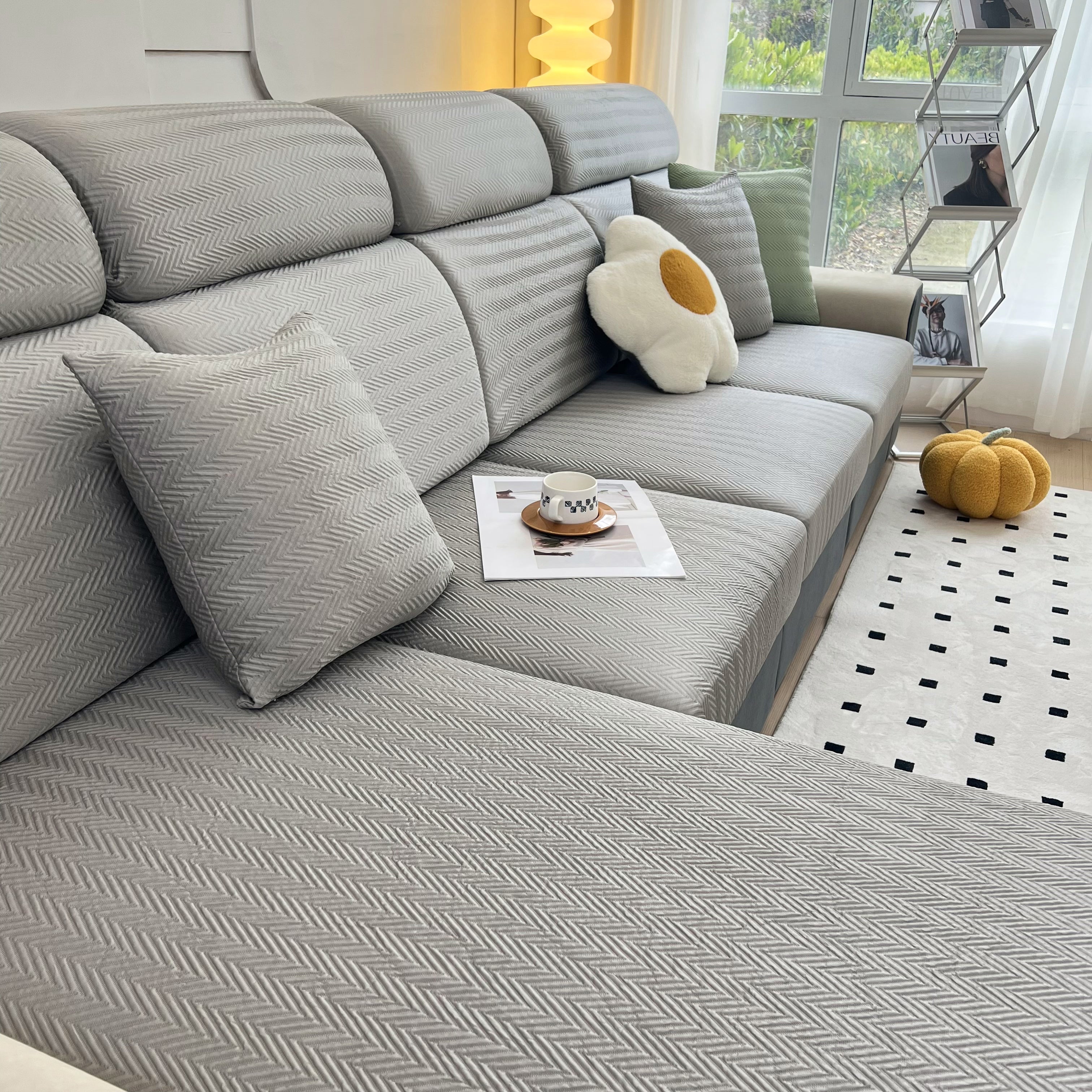 Cooling Stretchy Replacement Couch Cushion Covers for Sectional, Individual Couch Seat Cushion Covers
