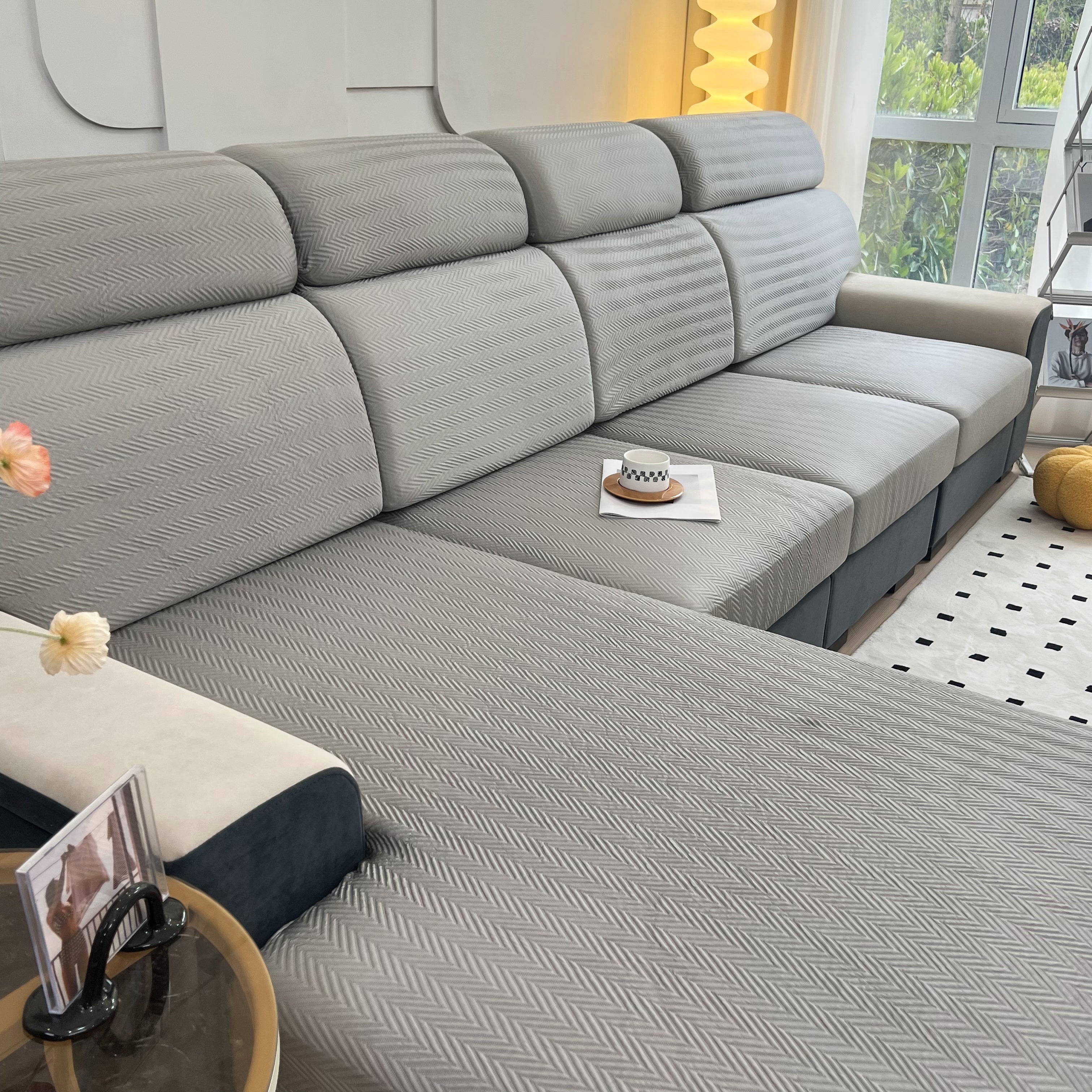 Cooling Stretchy Replacement Couch Cushion Covers for Sectional, Individual Couch Seat Cushion Covers